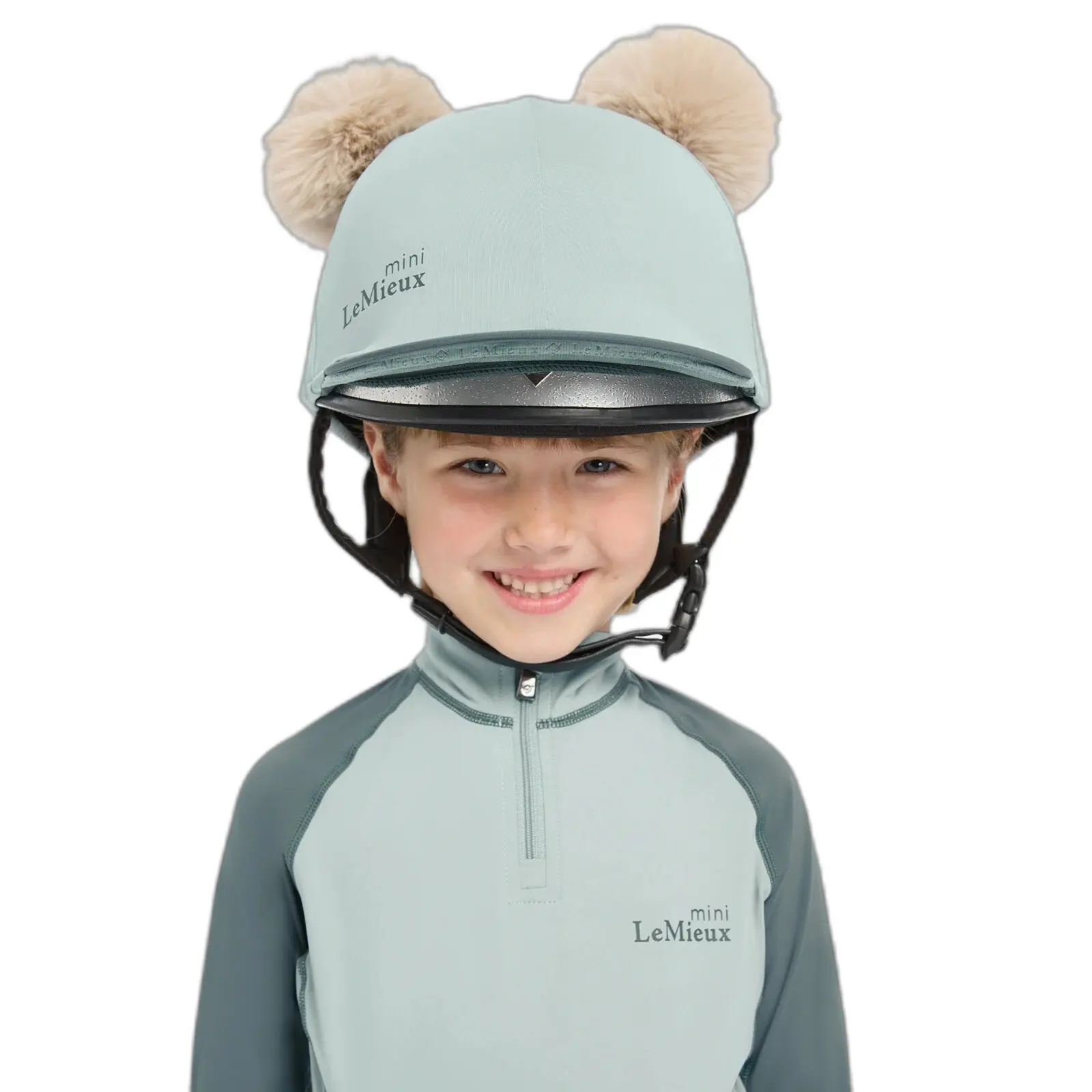 Meilleurs prix pour Toque pour casque équitation double pompon enfant LeMieux