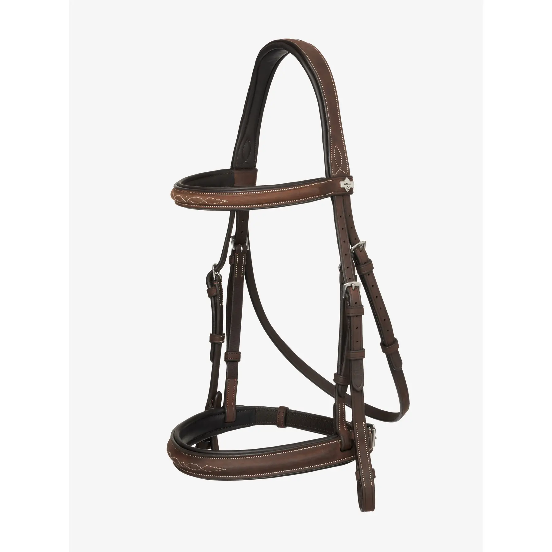 Lemieux Argenté Stitched Riding Bridle For Horse With Lace Reins Hunter