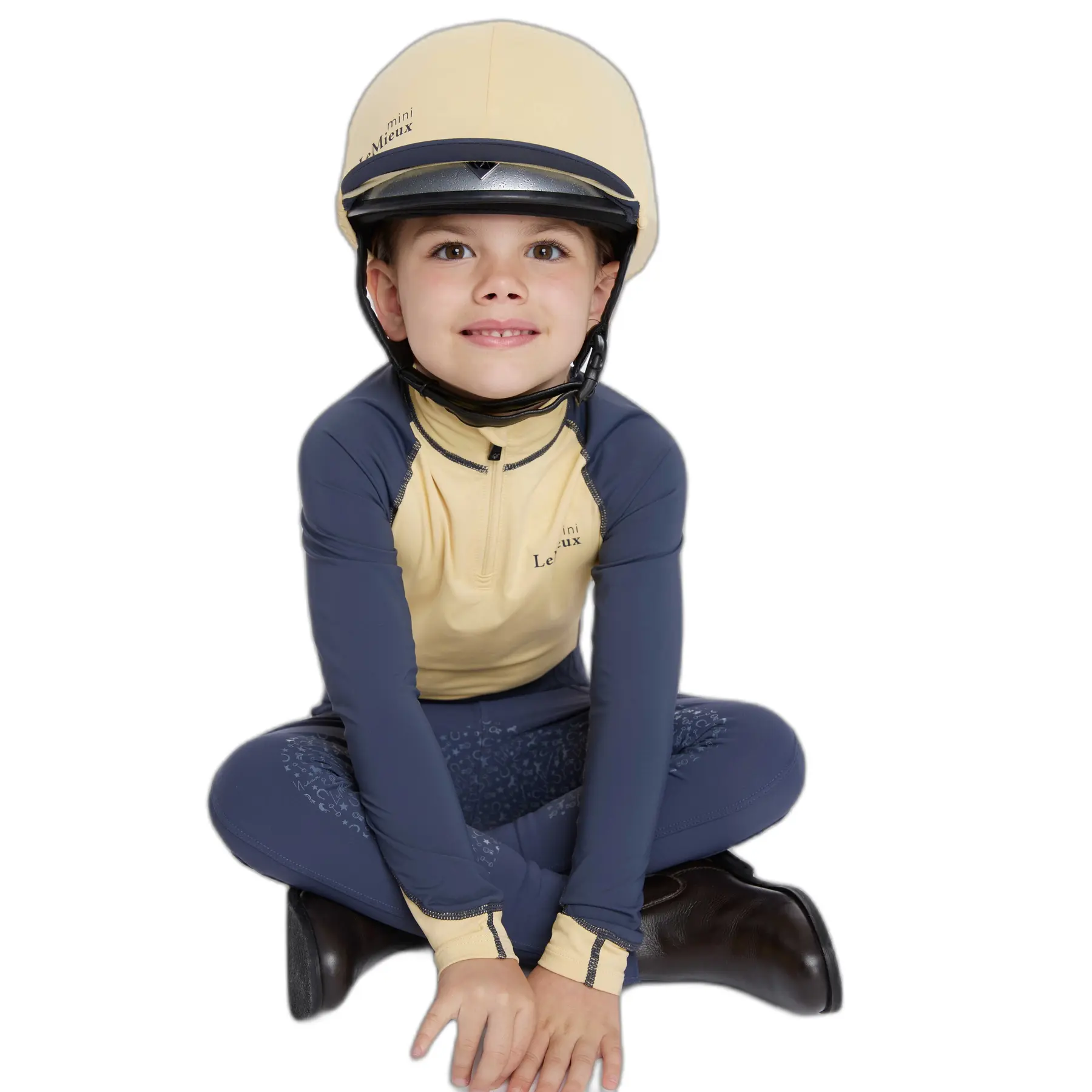 Lemieux Jaune Riding Helmet Cover With Double Pompom For Kids