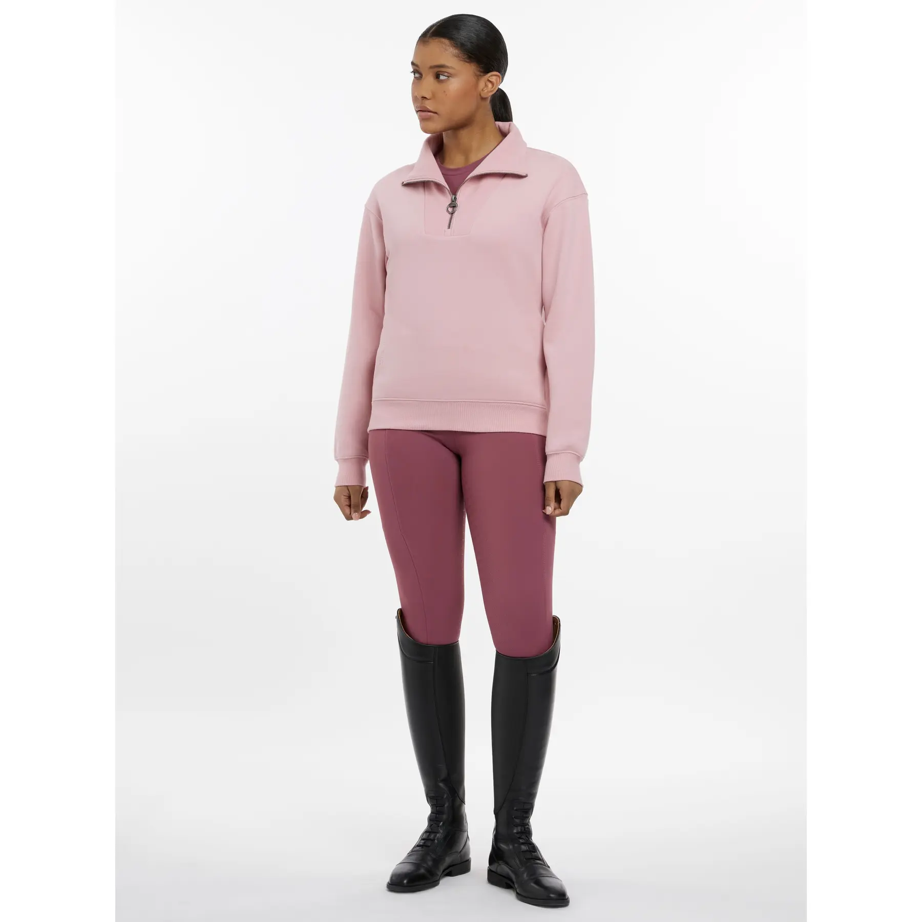 Comparer les prix de Sweatshirt équitation 1/4 zip femme LeMieux Keira