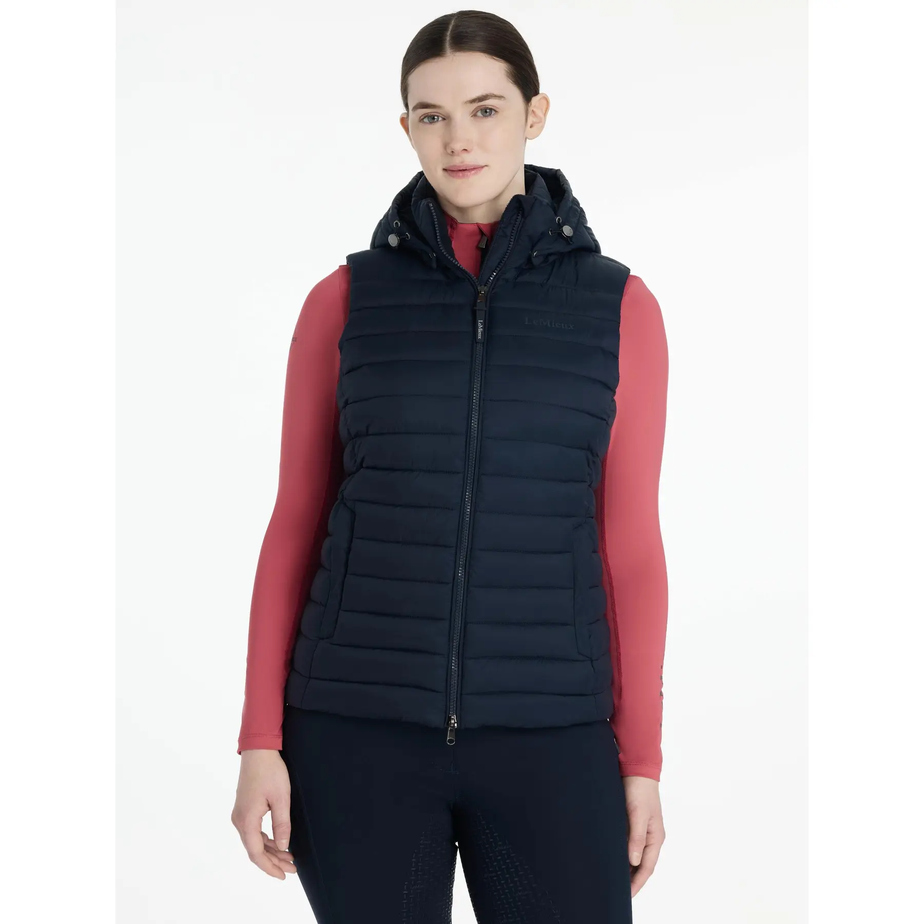 Lemieux Women's Bleu Sleeveless Hooded Down Jacket Rose