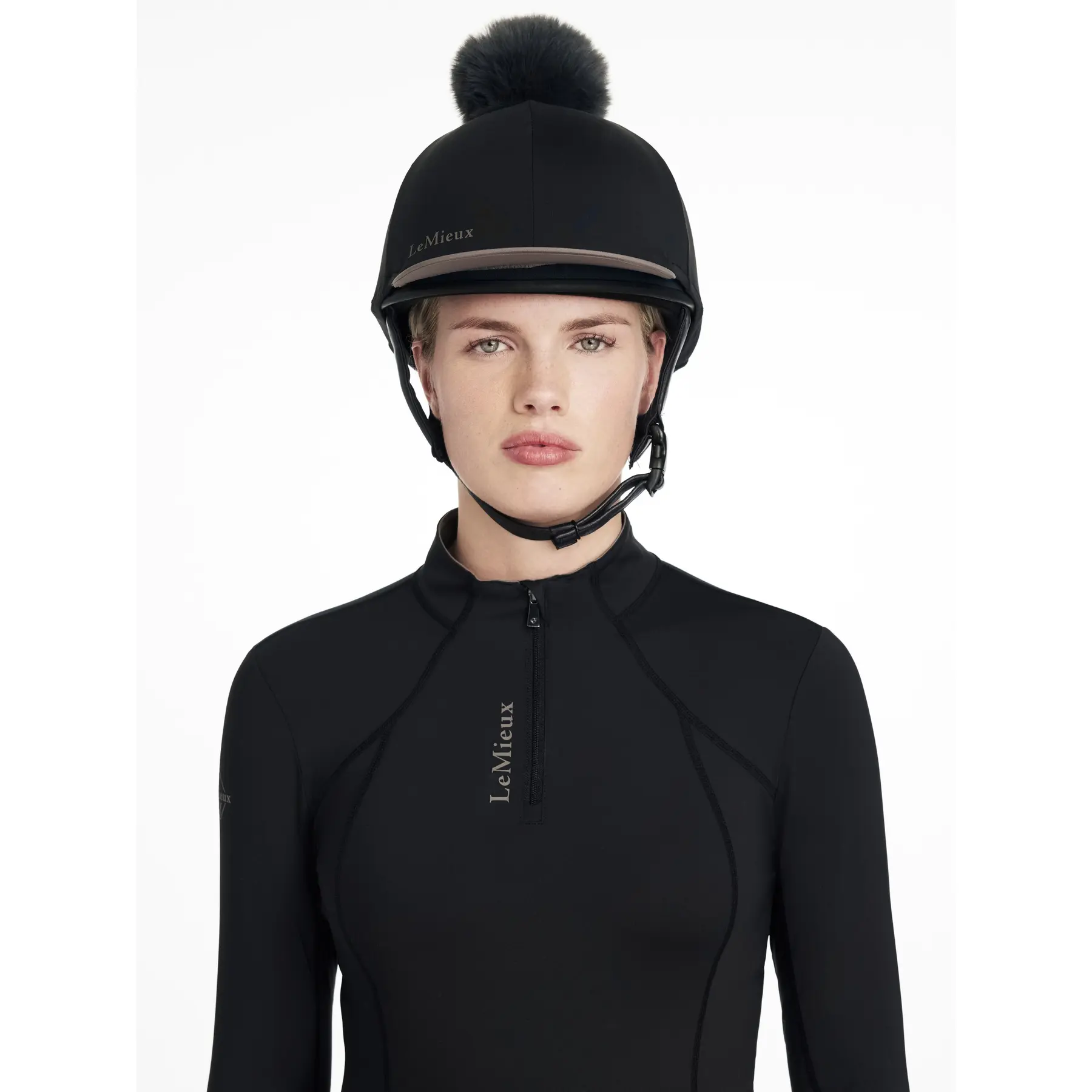 Lemieux Noir Toque For Riding Helmet Classique