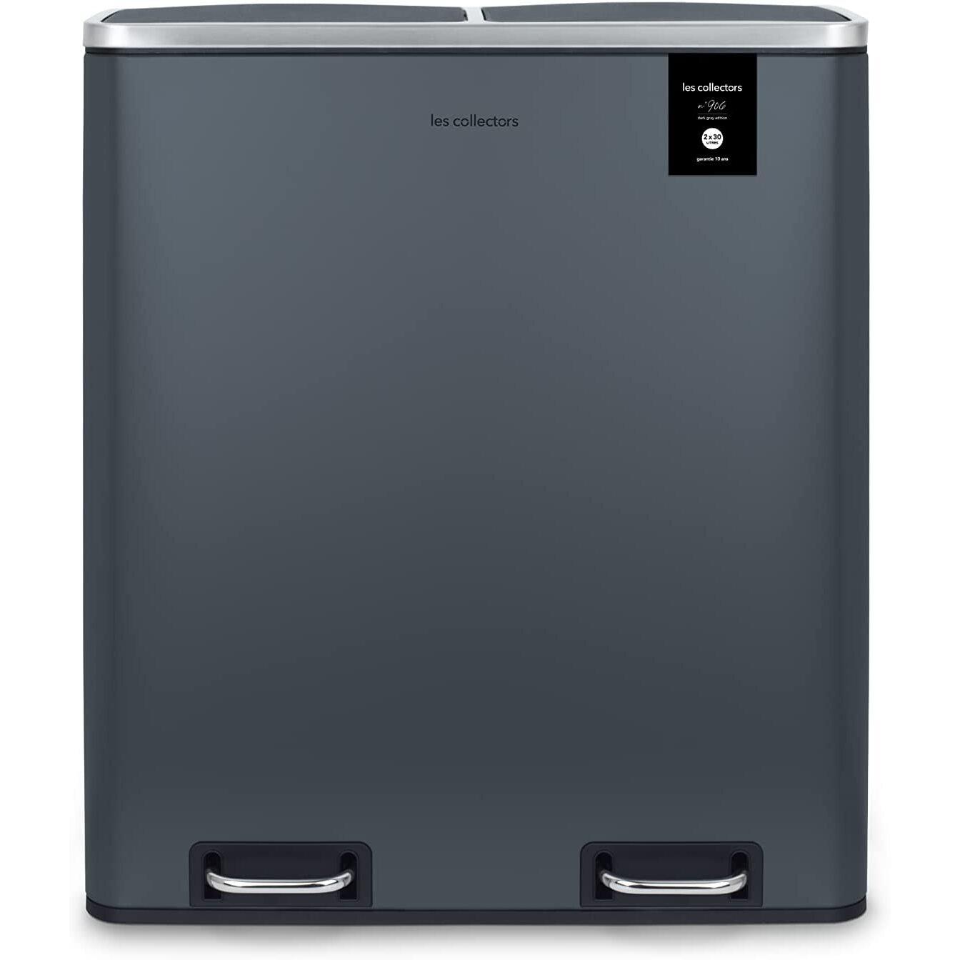 3701335300298 - Küchen-Recycling-Behälter N°906   60L   2x30L   Mülltrennung   Edelstahl   Grau