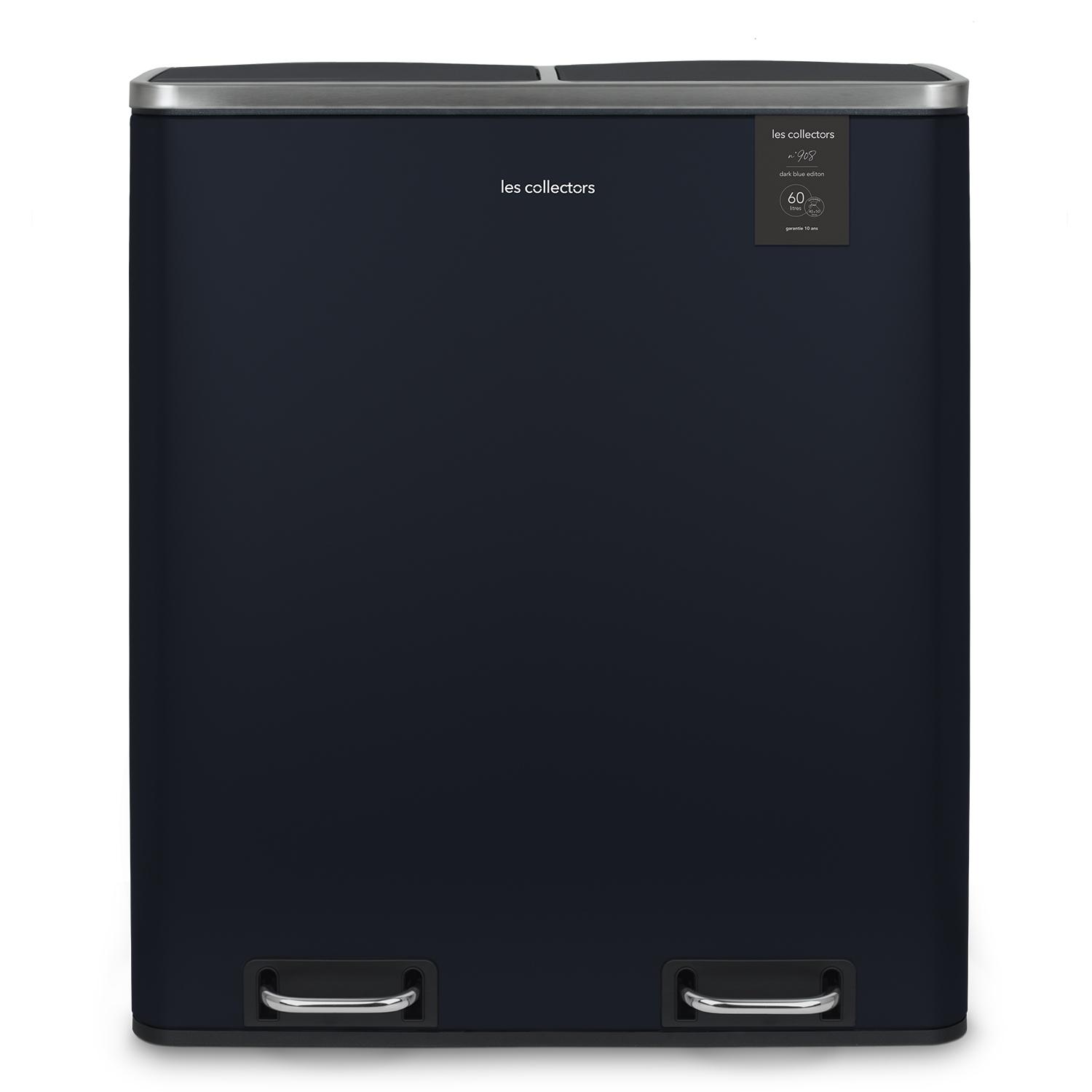 3701335306368 - Les Collectors N°908 Mülleimer 2 Körbe 30 l Schwarz (30 l Dunkelblau)