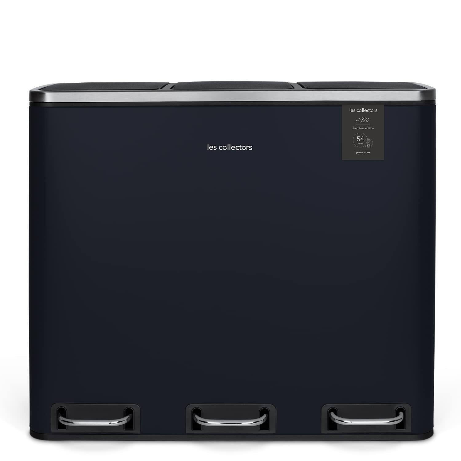 3701335306375 - Les Collectors Nr 986 Mülleimer 3 Behälter Fassungsvermögen 54 l 3 x 18 l Edelstahl Pedal aus