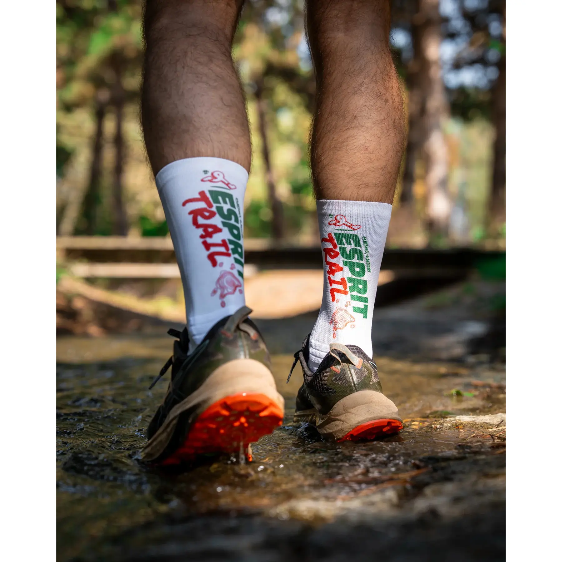 Les Frères Chaussettes Unisex Vert Running Socks Esprit Trail