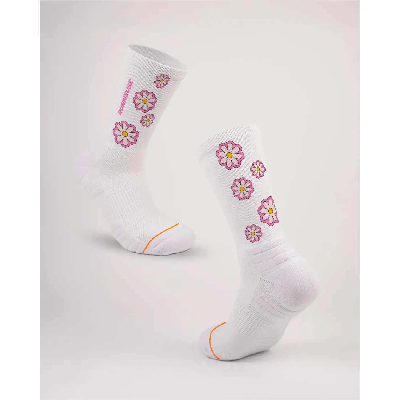 Les Frères Chaussettes Unisex Rose Running Socks Fleurs