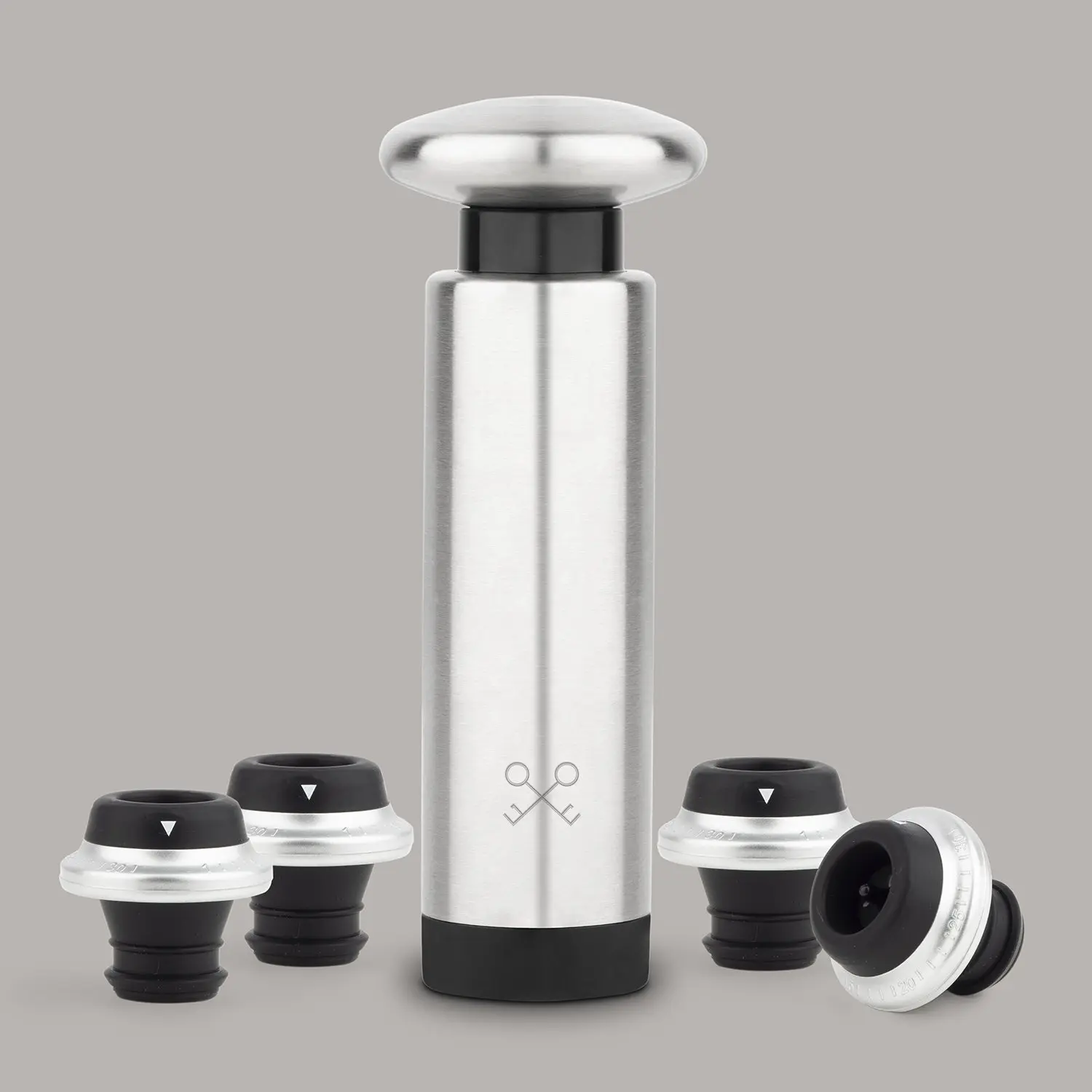 3701335302919 - Les Petits Champs Manuelle Weinpumpe WOM440   Weinkonservierung   Datumsmarkierung   Edelstahl   BPA