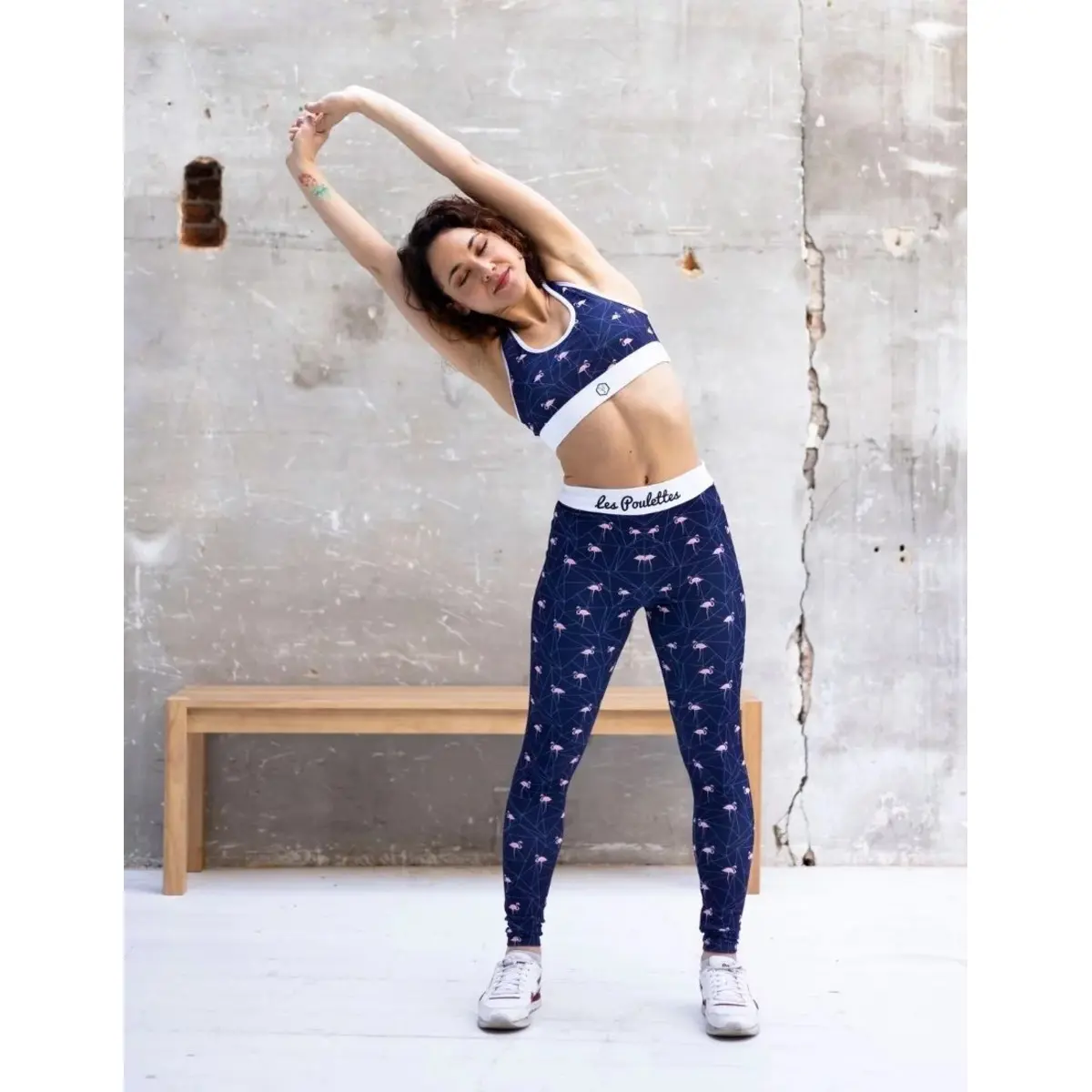 Leggings Damen Les Poulettes Fitness Flamants