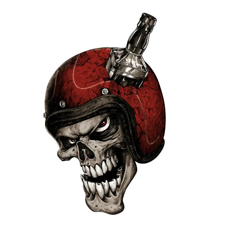 Motorradaufkleber Lethal Threat Mini Whiskey Biker Skull