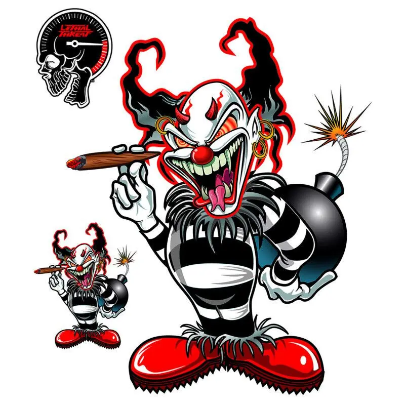 Motorradaufkleber Lethal Threat Bomb Clown Lt88719