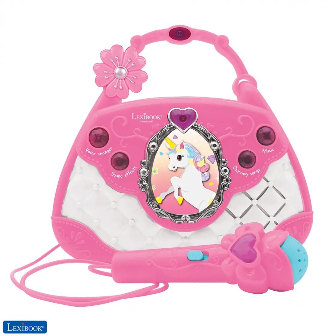 3380743081465 - Handtasche Musiklautsprecher mit Mikrofon Stimmwechsel und Aux-in-Kabel in Einhornfarbe Lexibook 3380743081465 - Handtasche Musiklautsprecher mit Mikrofon Stimmwechsel und Aux-in-Kabel in Einhornfarbe Lexibook