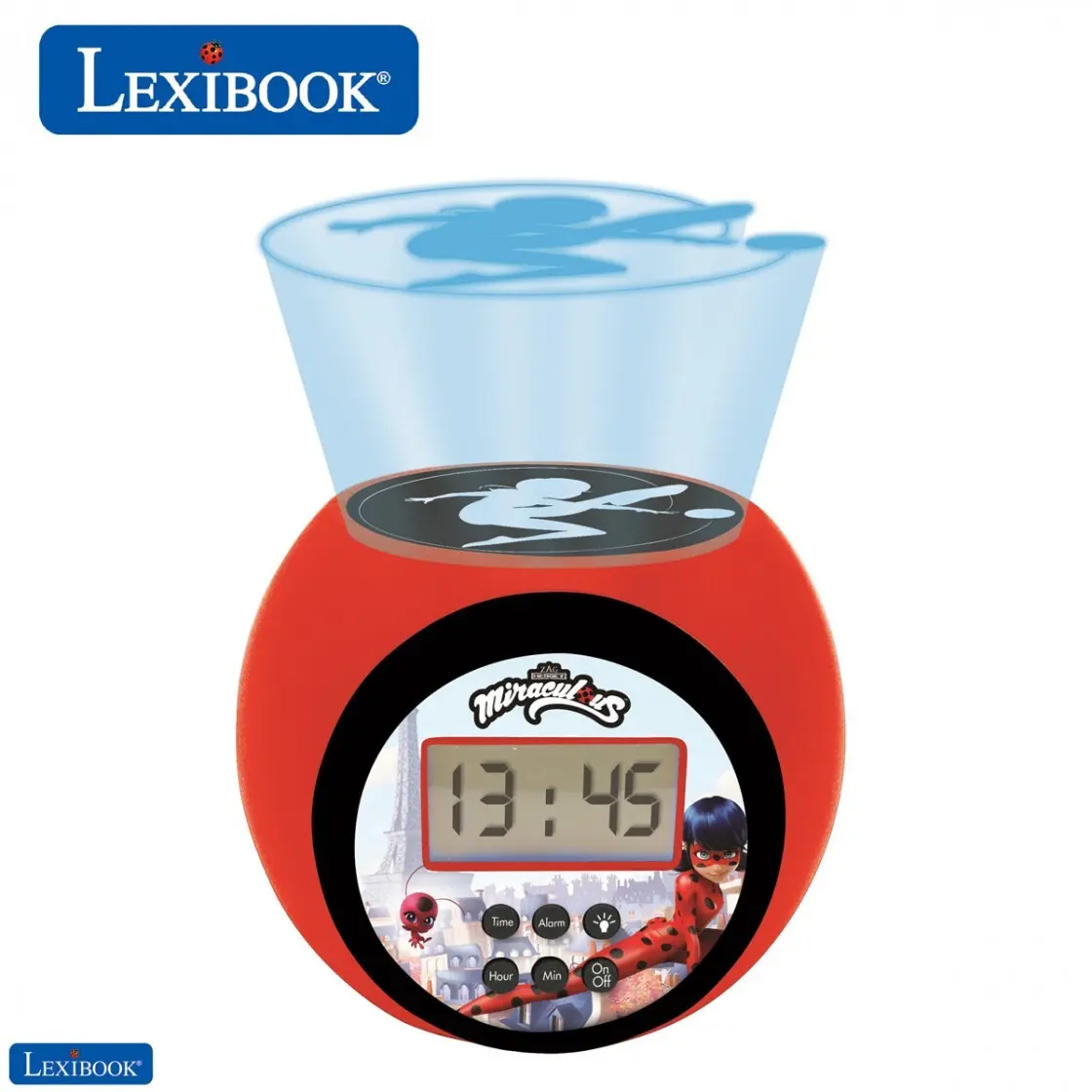 3380743083834 - LEXIBOOK Miraculous Wecker mit Projektion schwarz rot