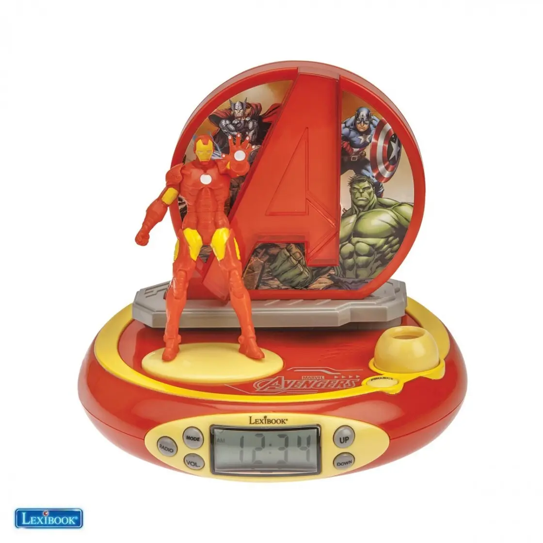 3380743070353 - Projektionswecker avengers mit iron man in 3d und Superhelden-Sounds Lexibook