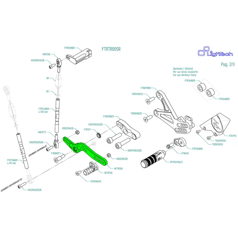 Commande de vitesses achteruit Lightech