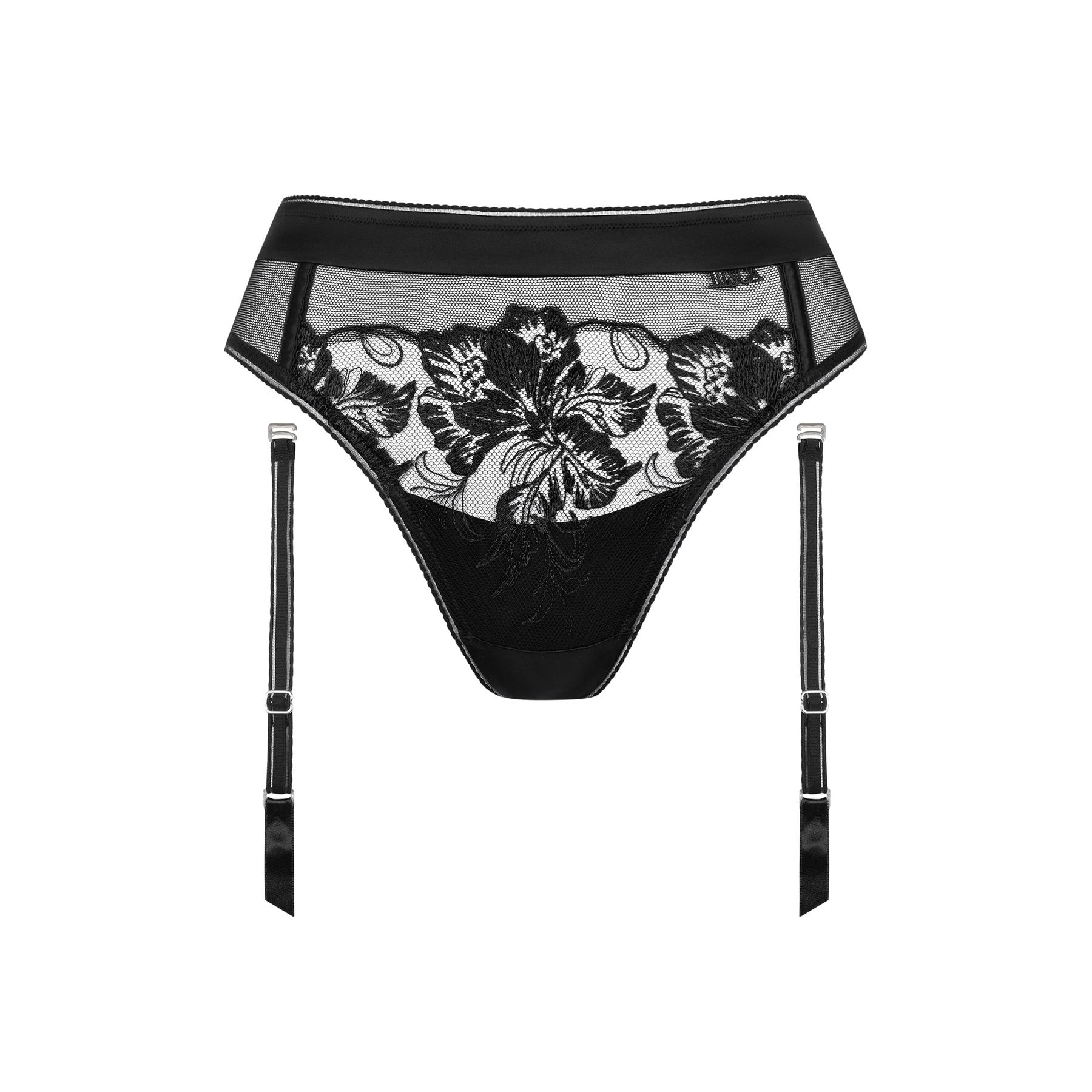 3838411415772 - Hohe taillierte Brazilian-Culotte mit abnehmbaren Straps für Frauen Eminence