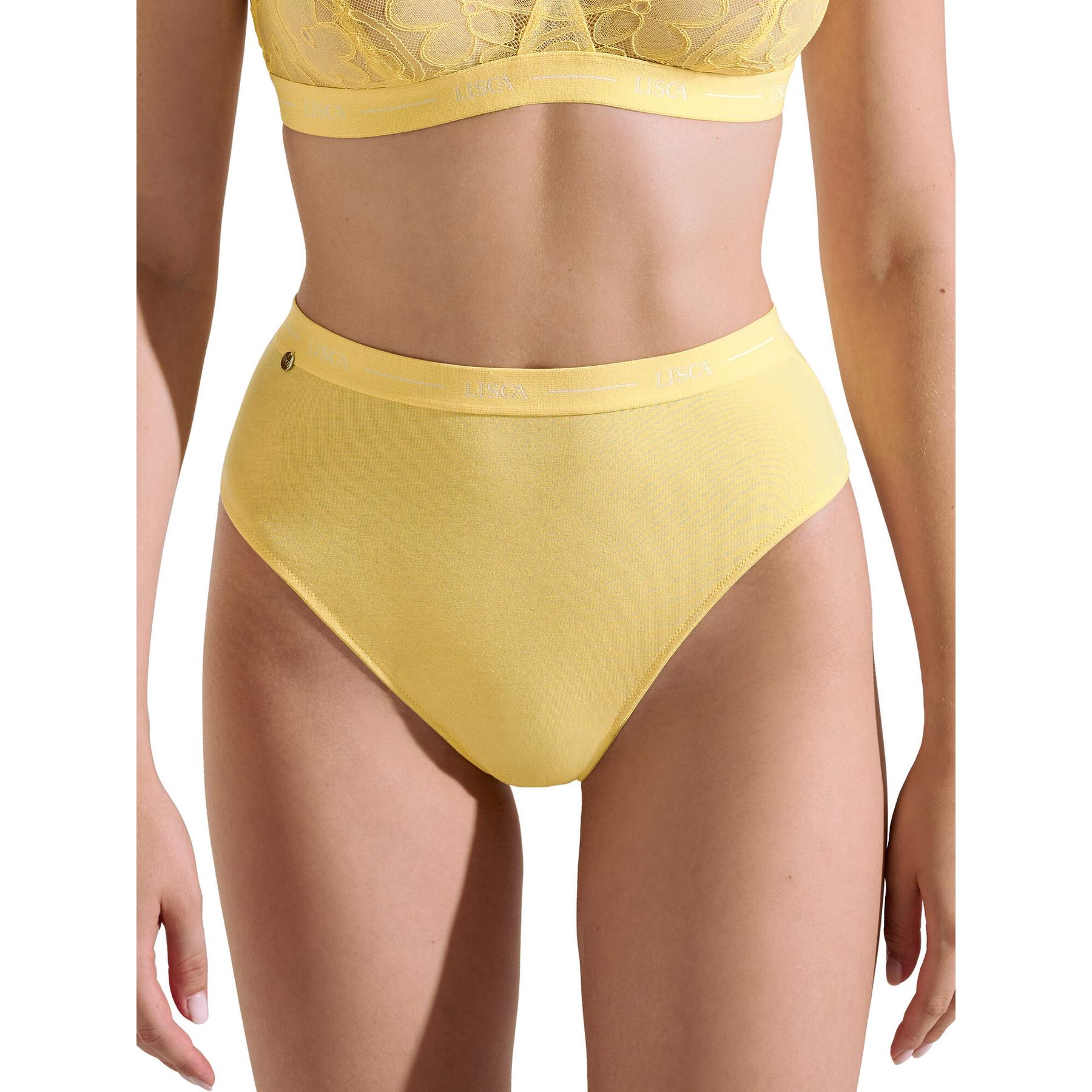 3838411326122 - Hohe brasilianische Slip mit erhöhtem Beinausschnitt für Frauen Sunflower