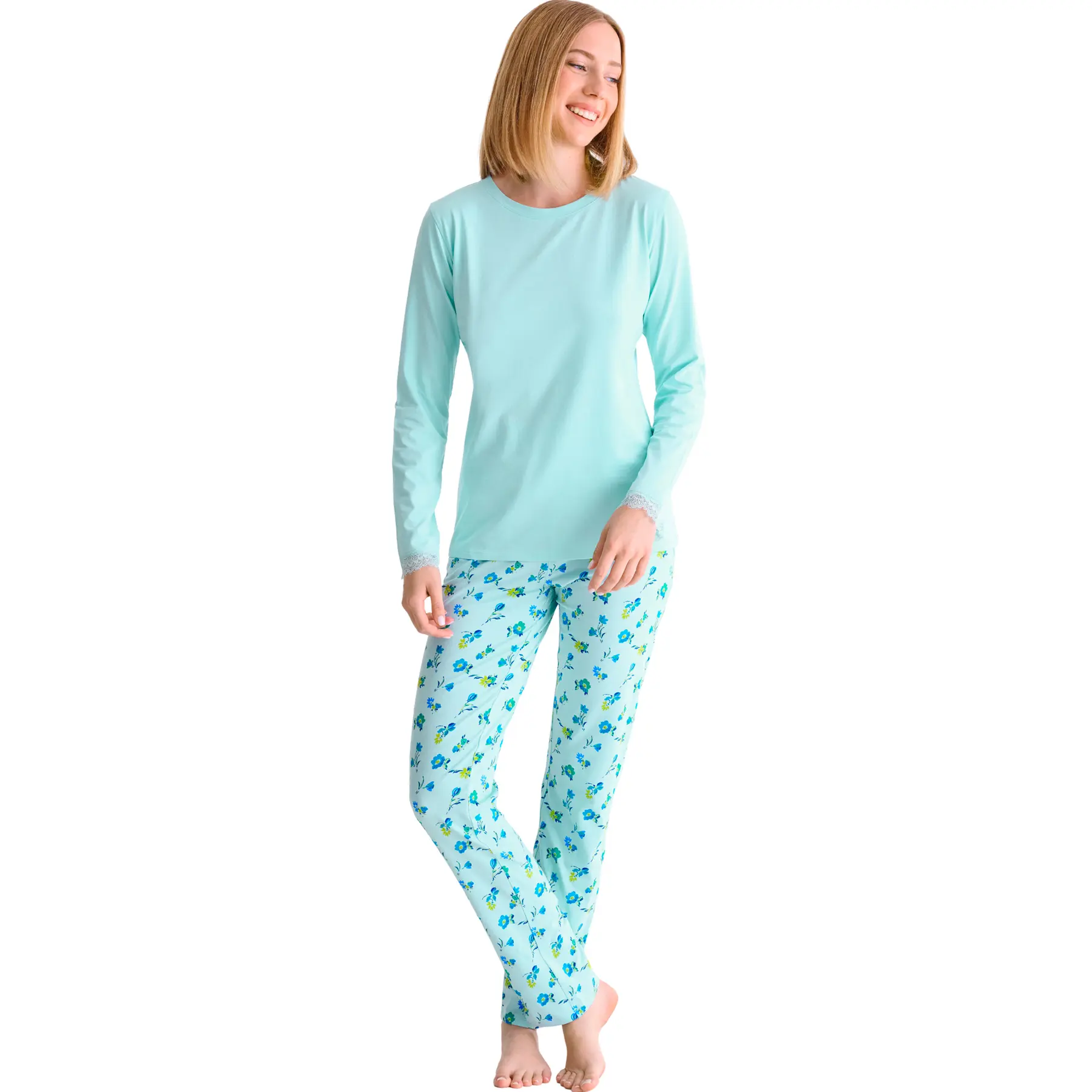 Pigiama a maniche lunghe e pantaloni donna  Bloomy