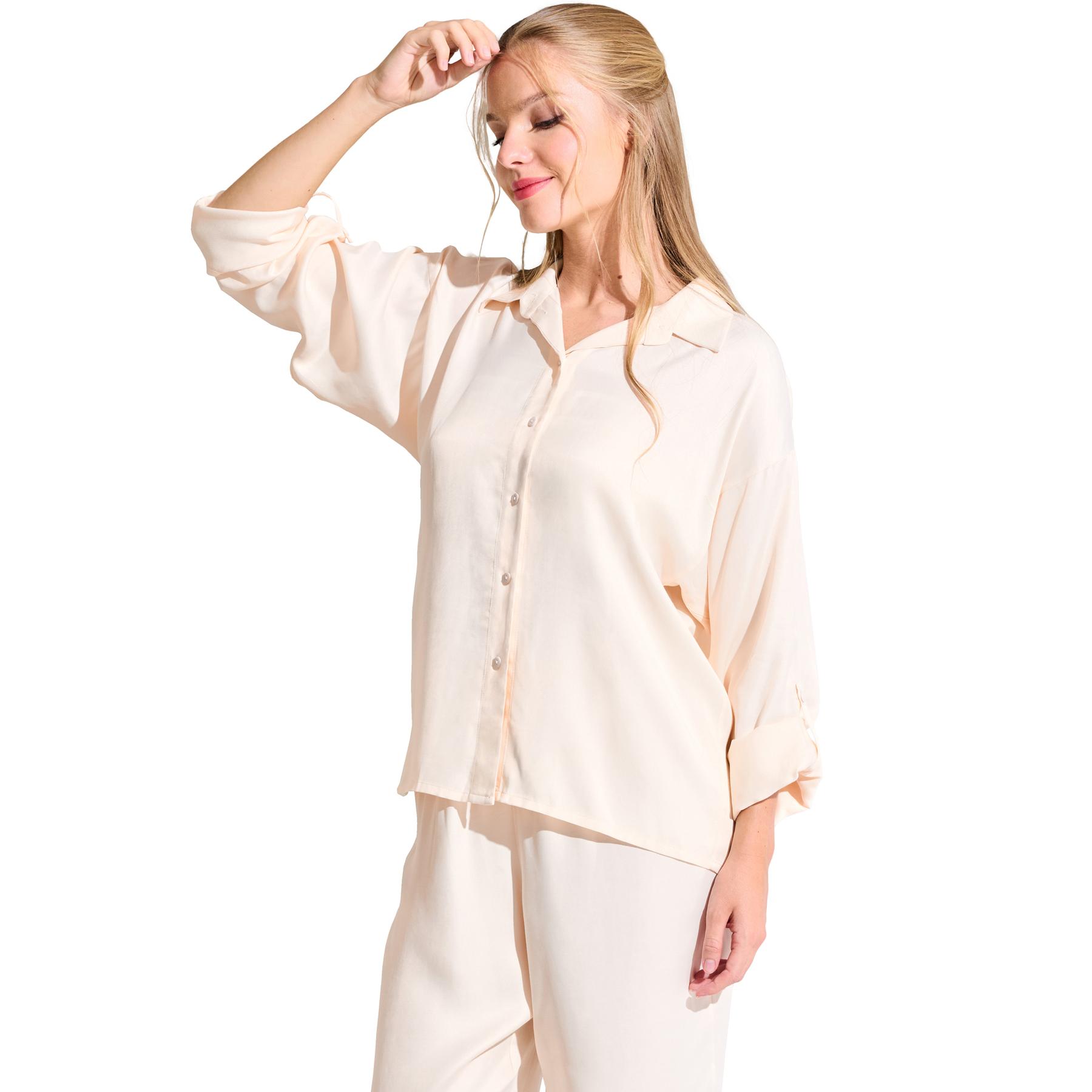 3838411433486 - Damen Schlafanzughemd mit langen Ärmeln Paris