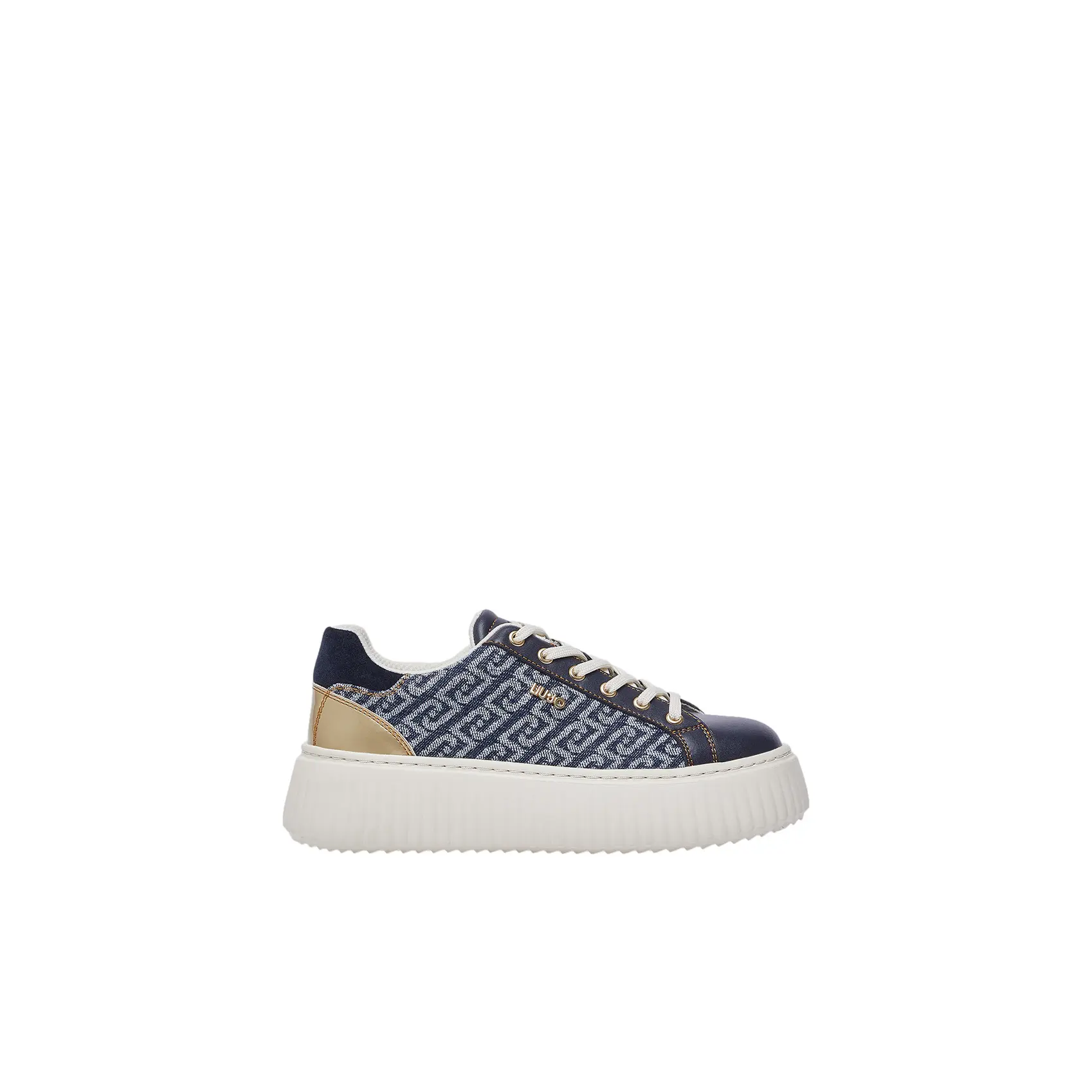 Scarpe con piattaforma in denim monogramma donna  Elodie 01