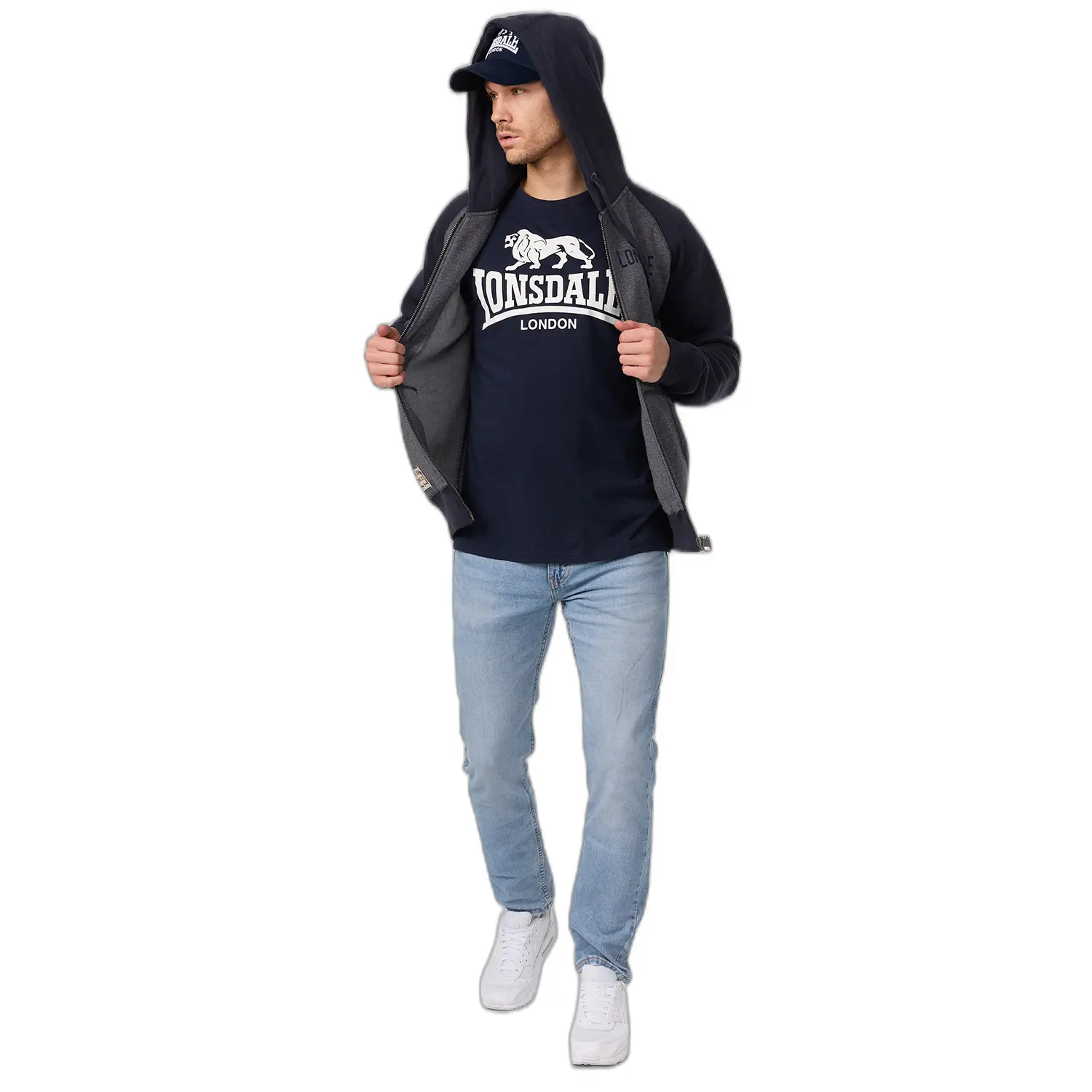 4250818807124 - Herren Kapuzensweatjacke mit Reißverschluss schmale Passform SLOUGH