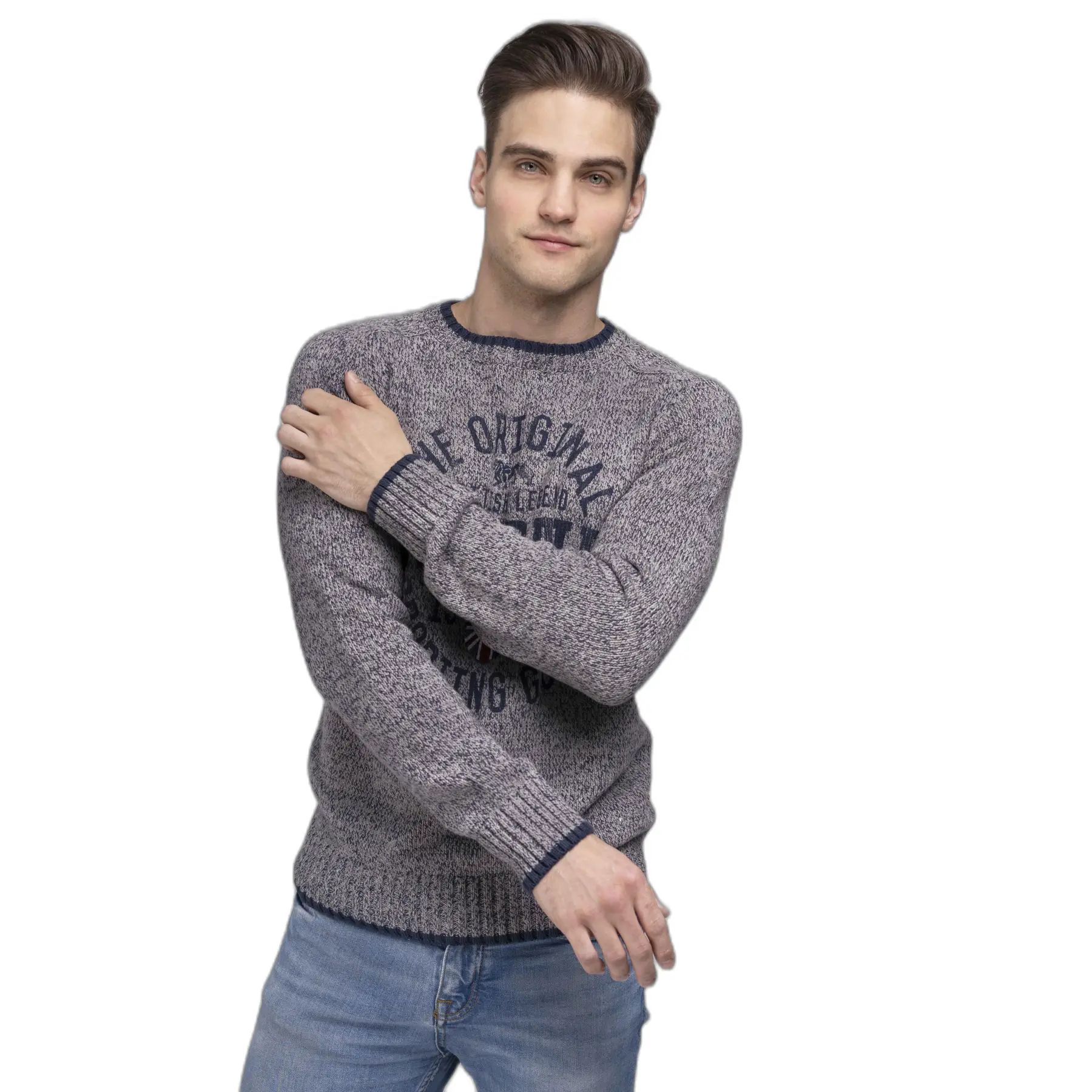 4250818845645 - Herren gestrickter Pullover schmale Passform BORDEN