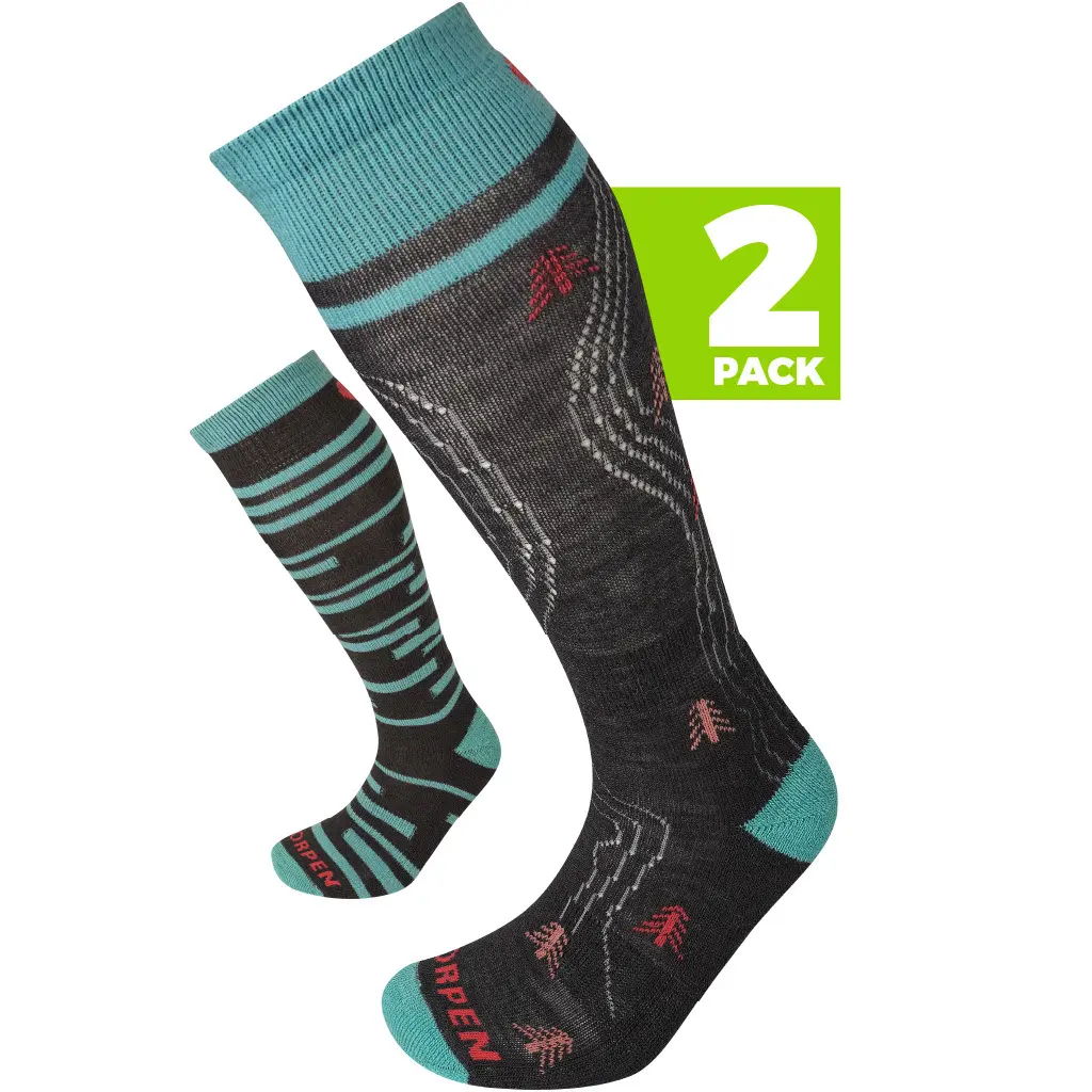 Damen Merinowollsocken Lorpen Mid Eco (x2)
