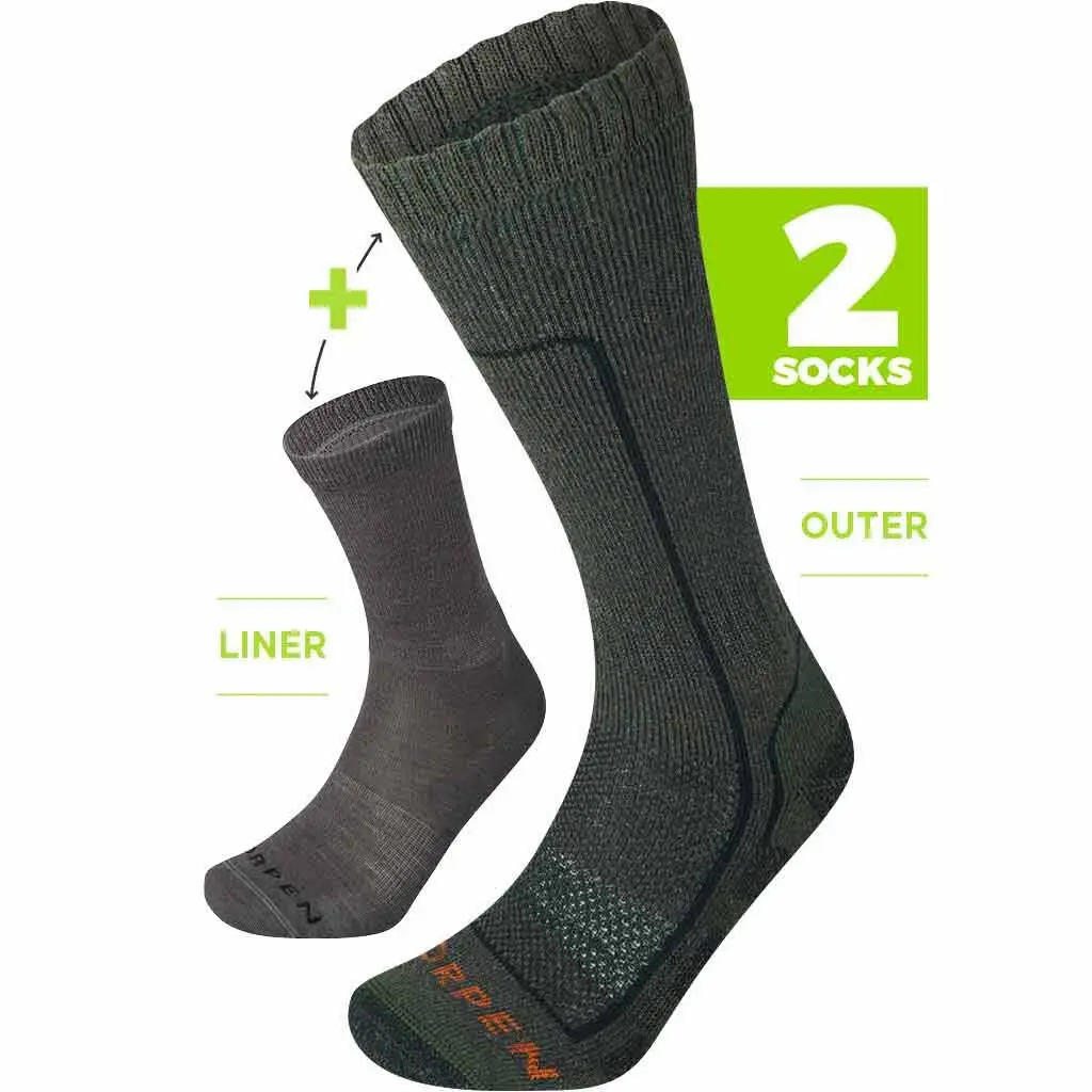 Socken aus Merinowolle Lorpen System Eco (x2)