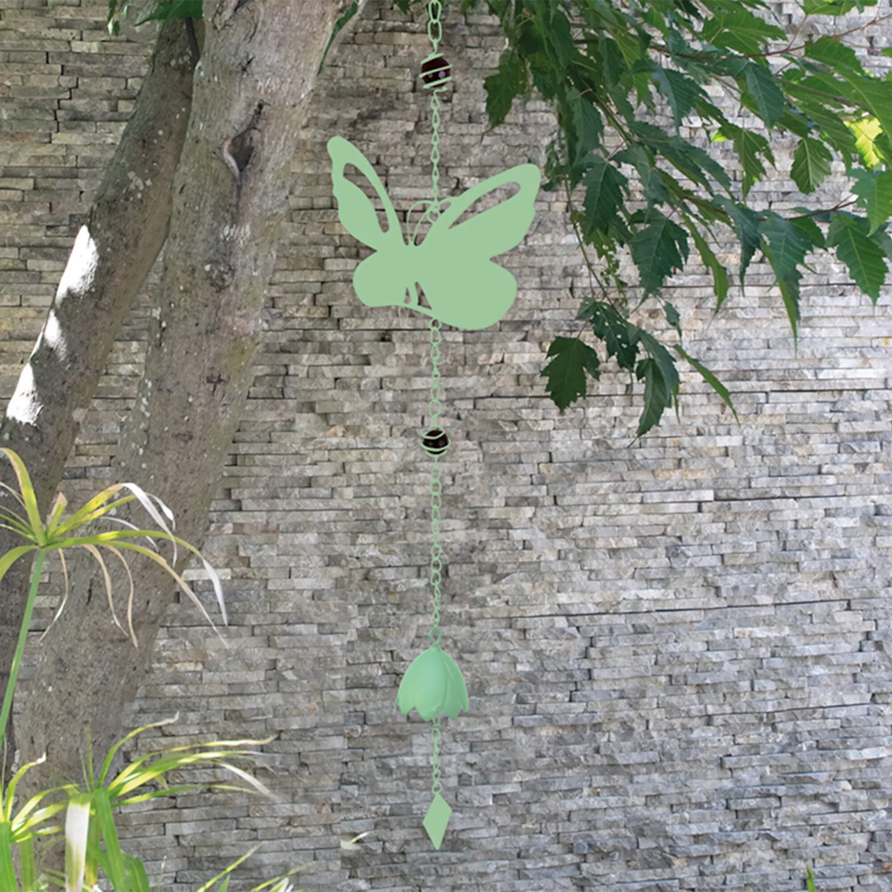 Windspiel Schmetterling mit Perlen Louis Moulin