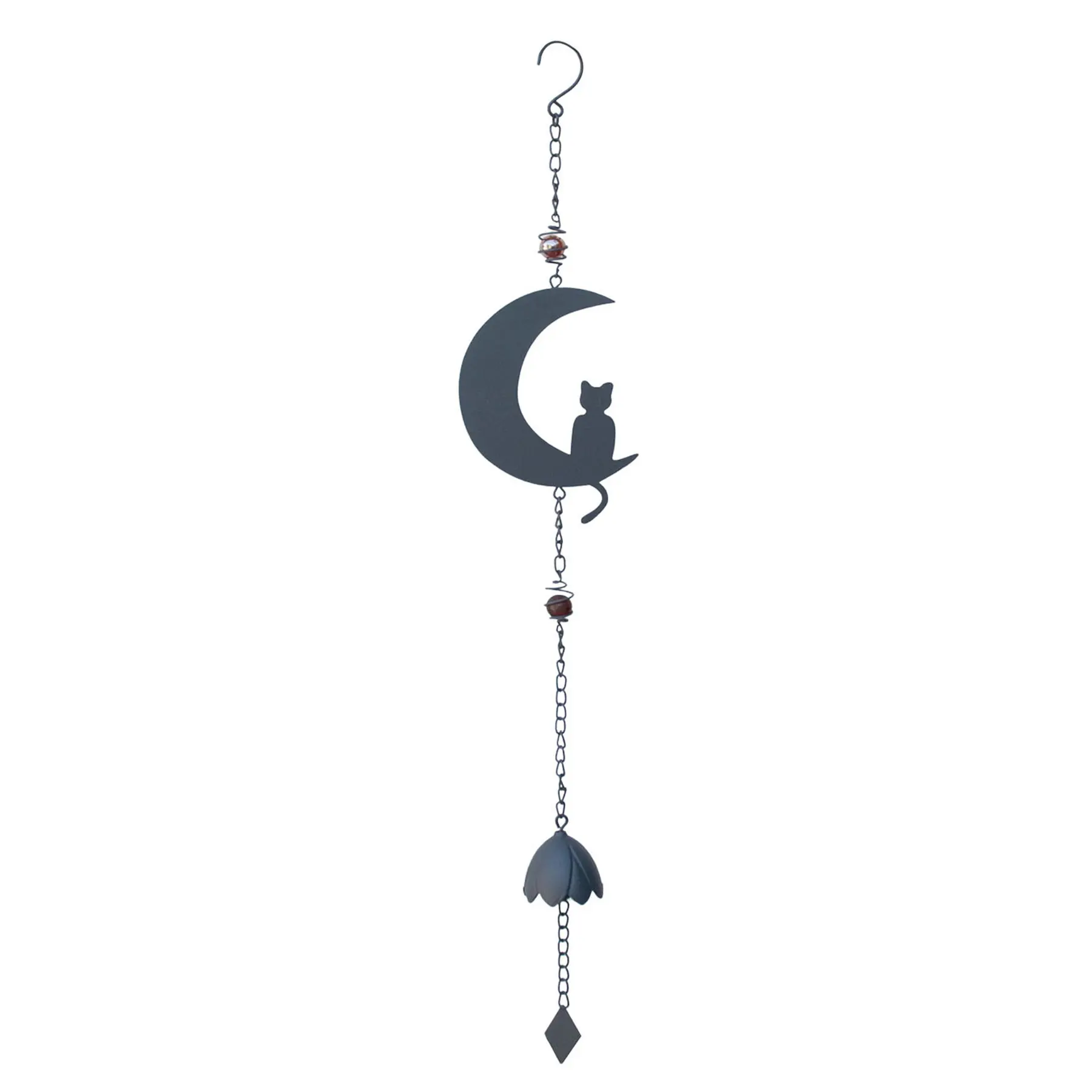 Windspiel Katze Mond mit Perlen Louis Moulin