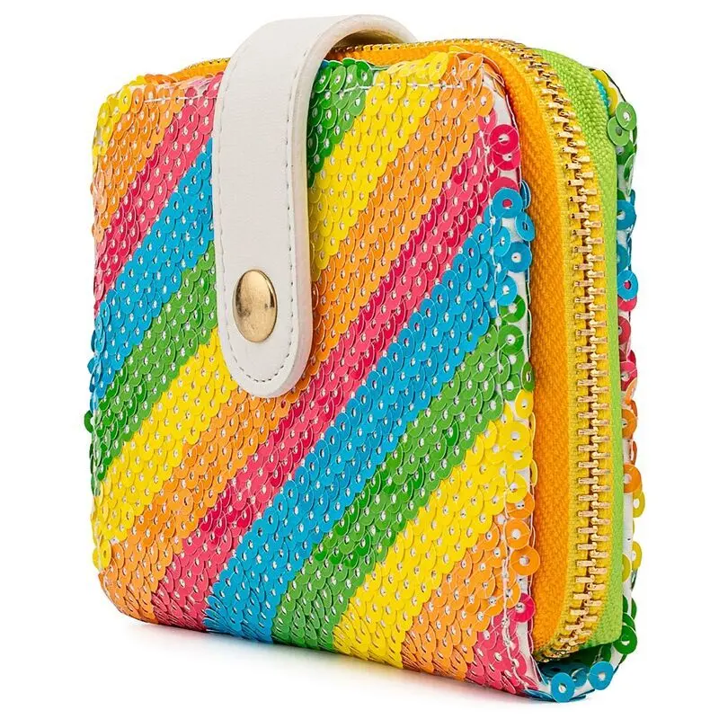 0671803372481 - Mickey Mouse Loungefly - Sequin Rainbow Minnie Geldbörse multicolor