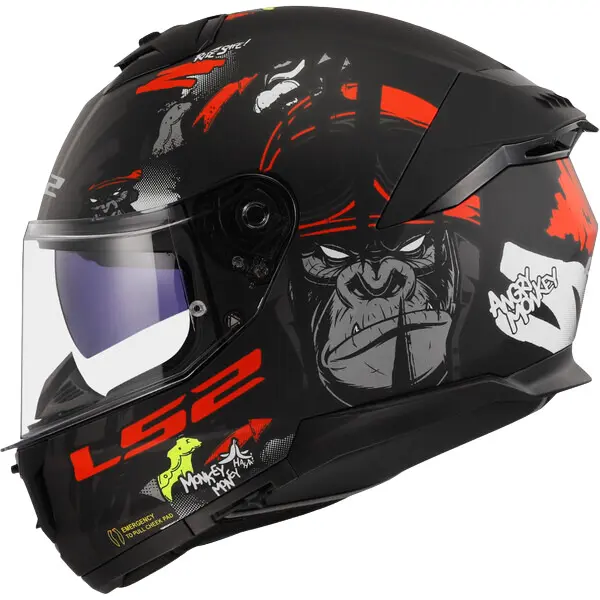 Motorrad-Integralhelm LS2 FF808 Stream II Angry Monkey