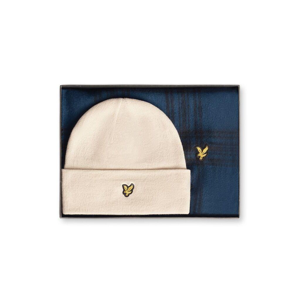 5059775681537 - Schal und Mütze aus Lammwolle im Karomuster Lyle & Scott