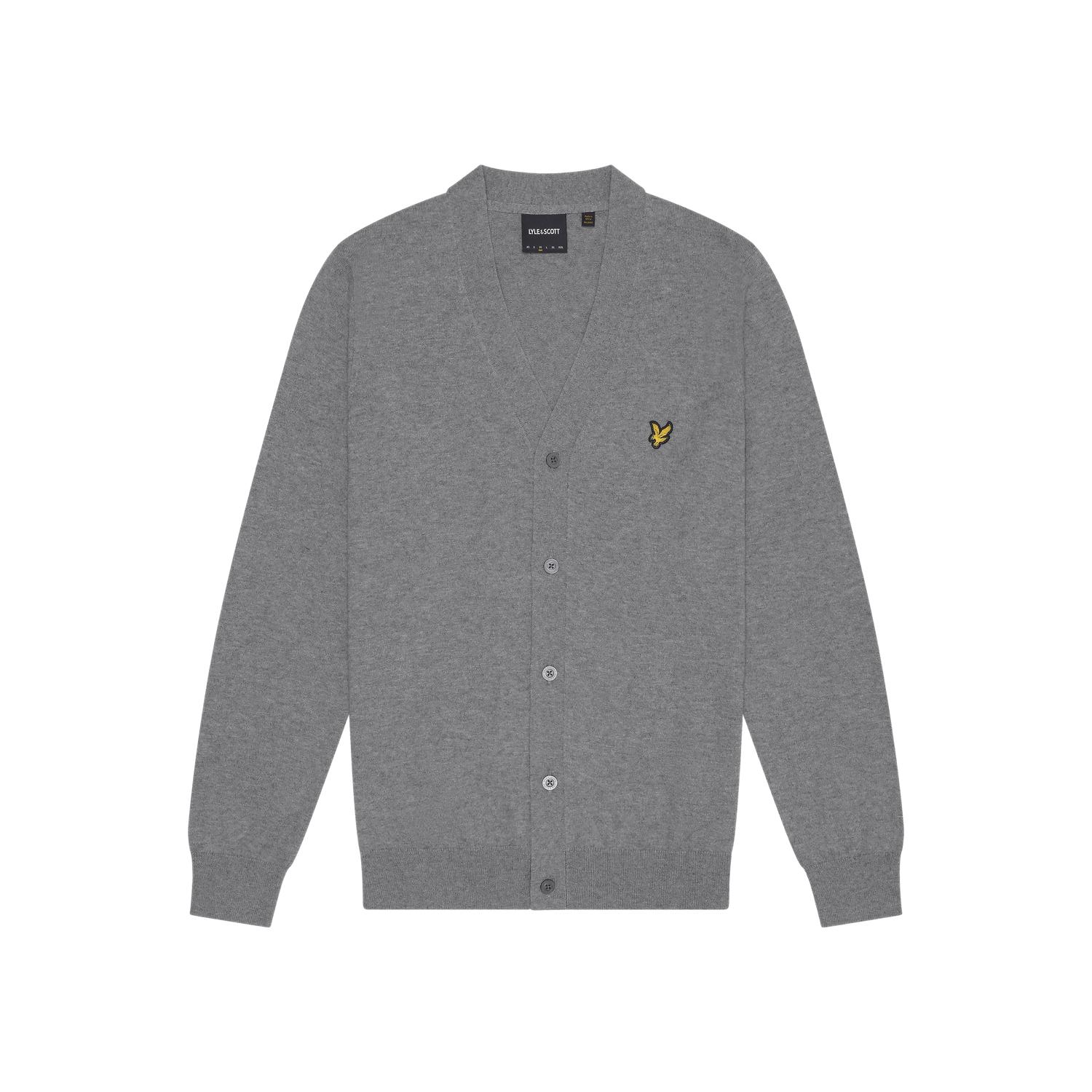 Cardigan+à+col+en+V+coton+merinos+Lyle+%26+Scott