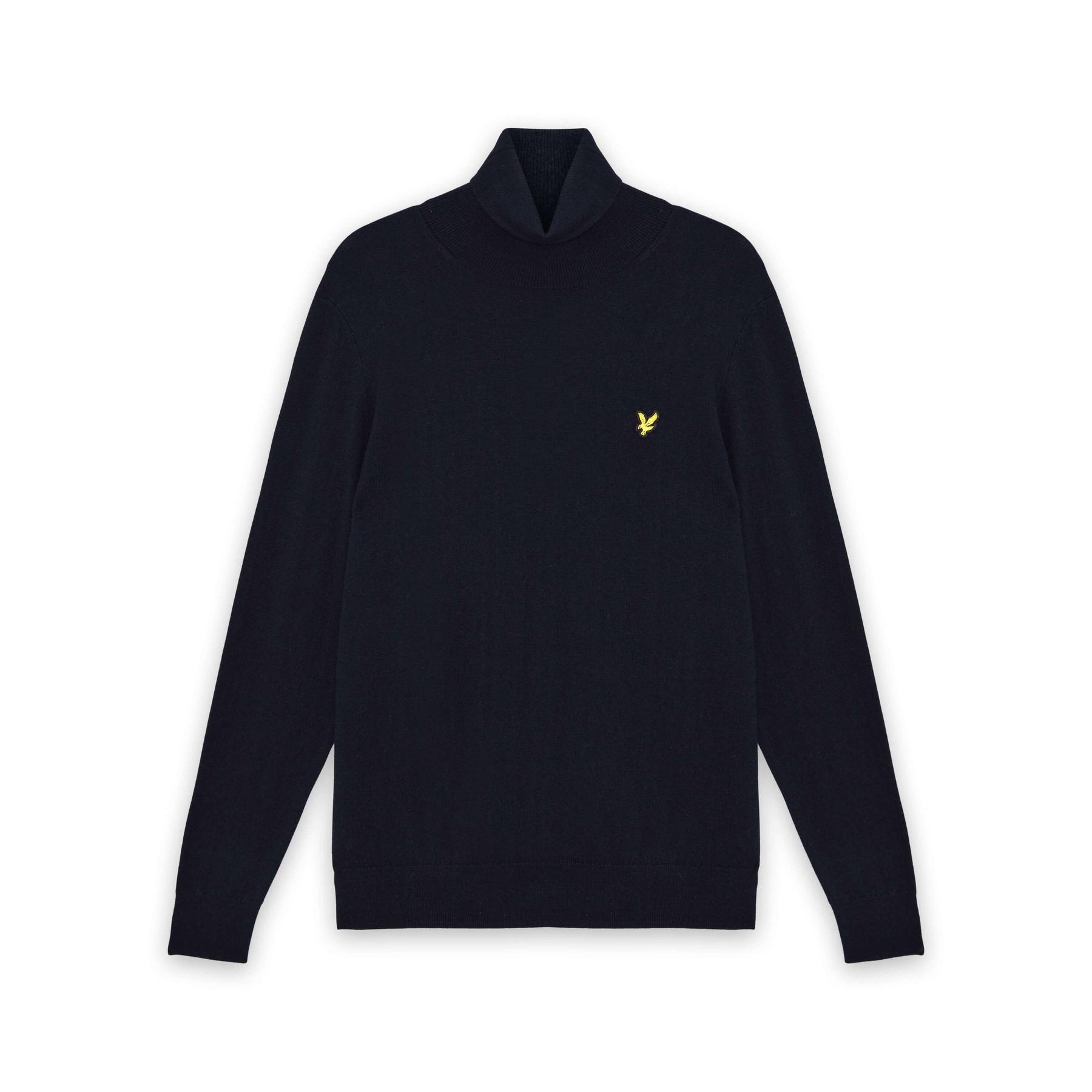 Maglione a collo alto in cotone e lana merino