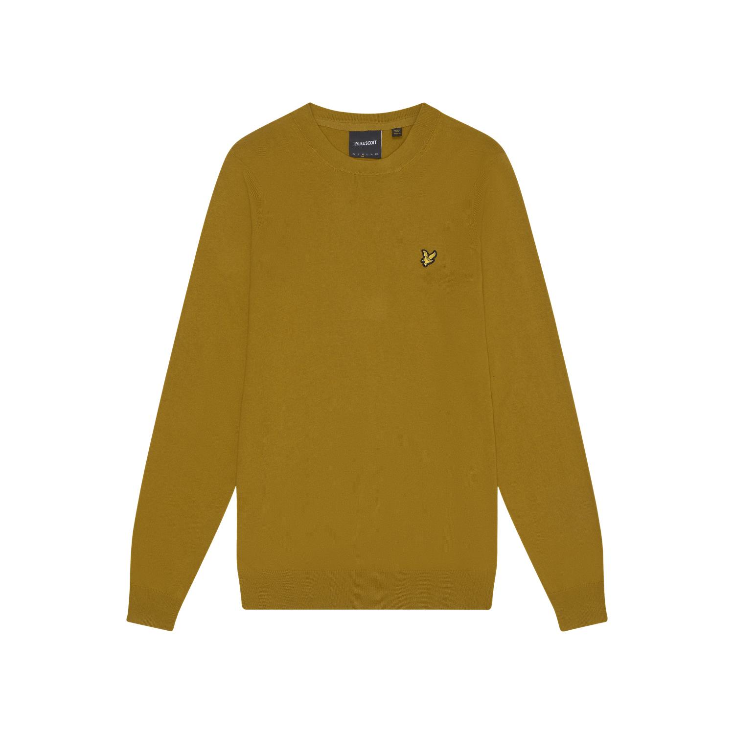 Maglione girocollo in cotone misto merino