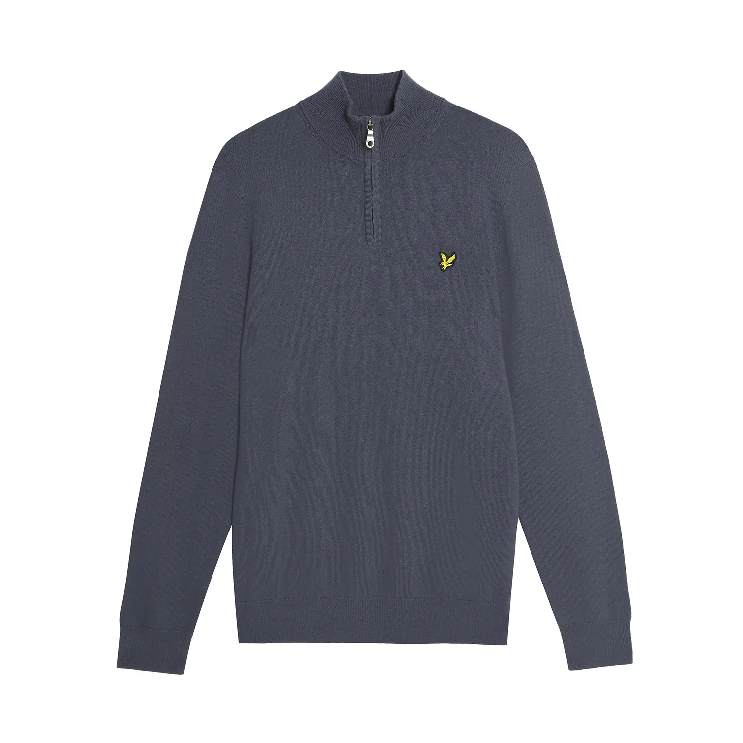 Pullover in cotone merino con zip a quarto