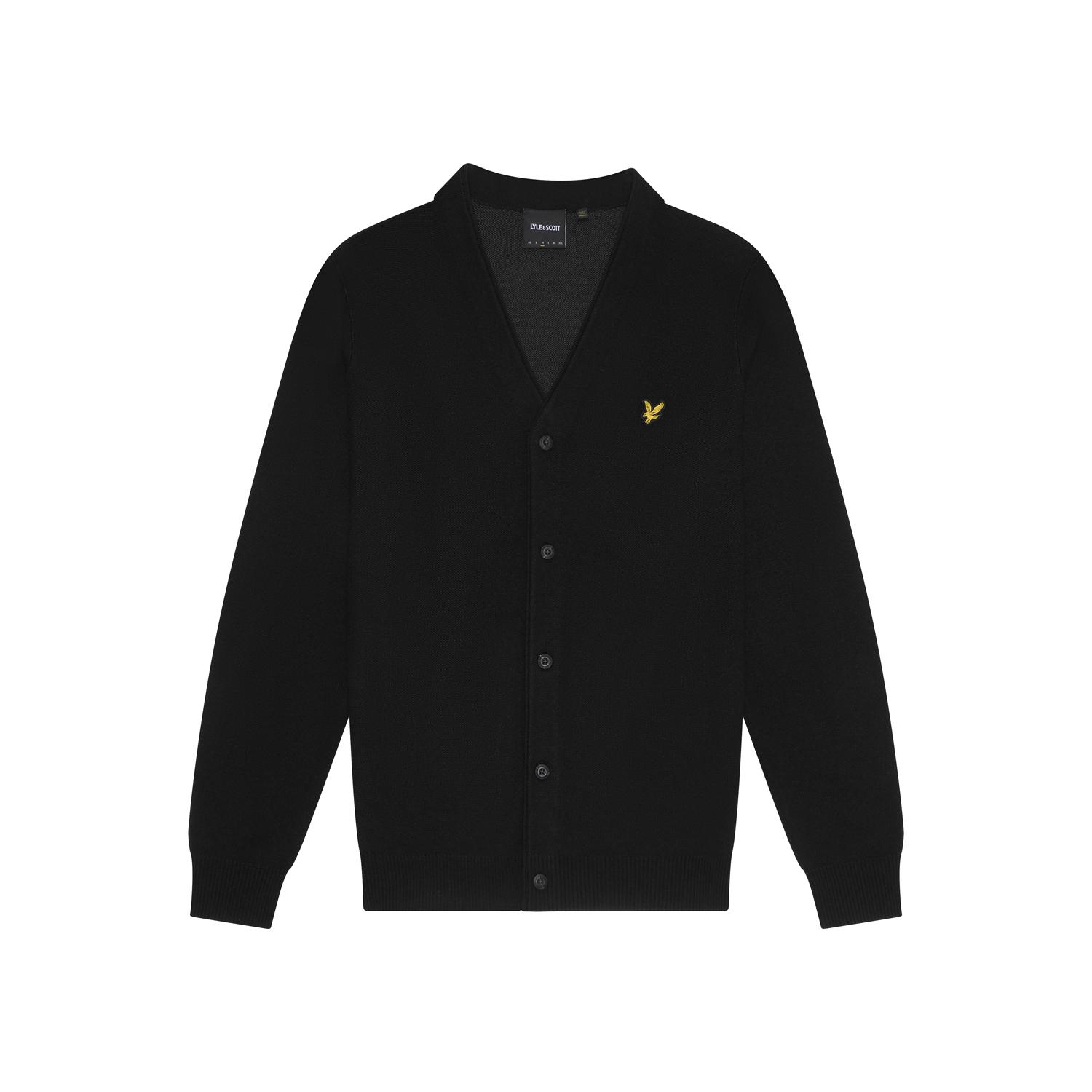 Cardigan+à+col+V+en+maille+double+Lyle+%26+Scott