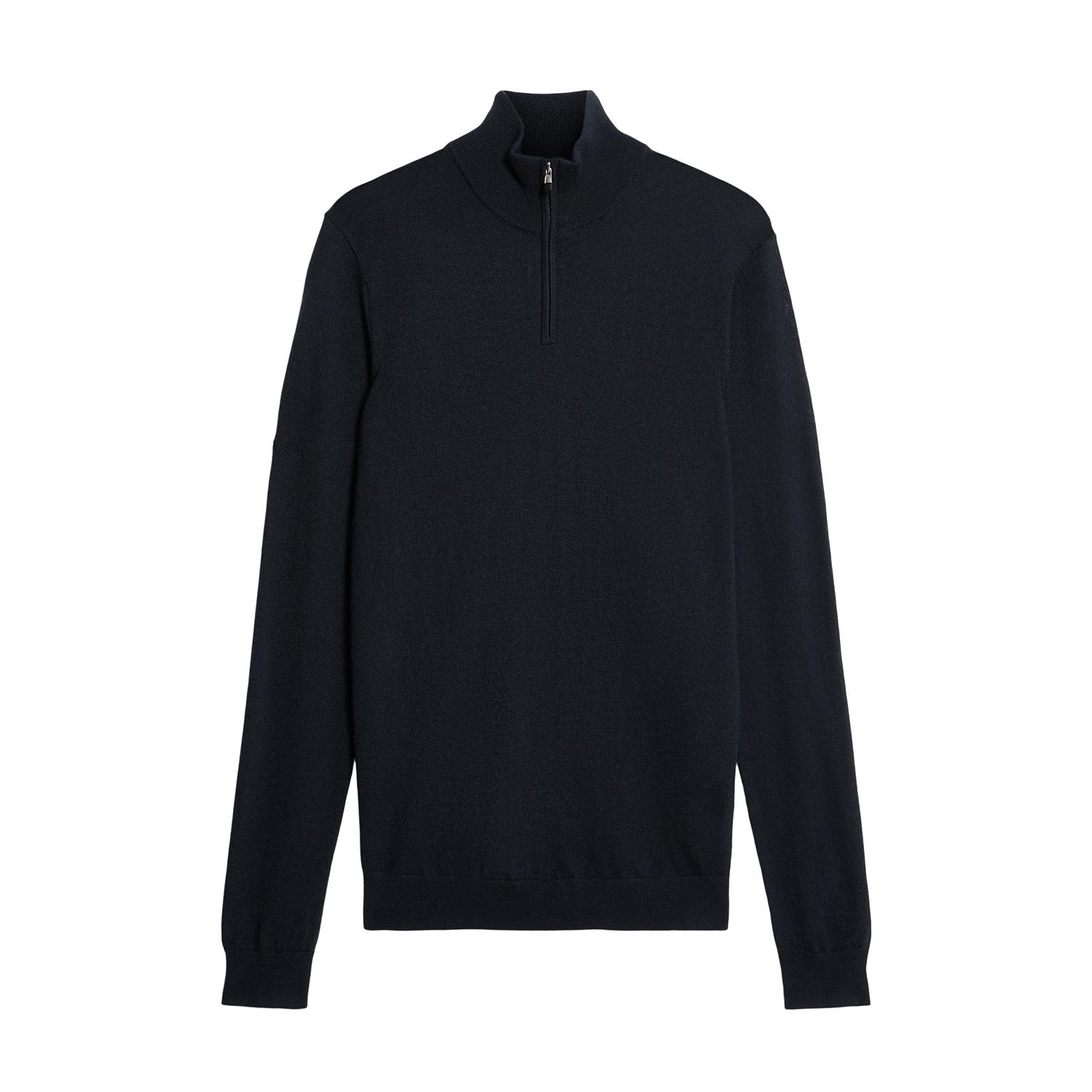 Pull 1/4 zip in maglia di merinos ricamato