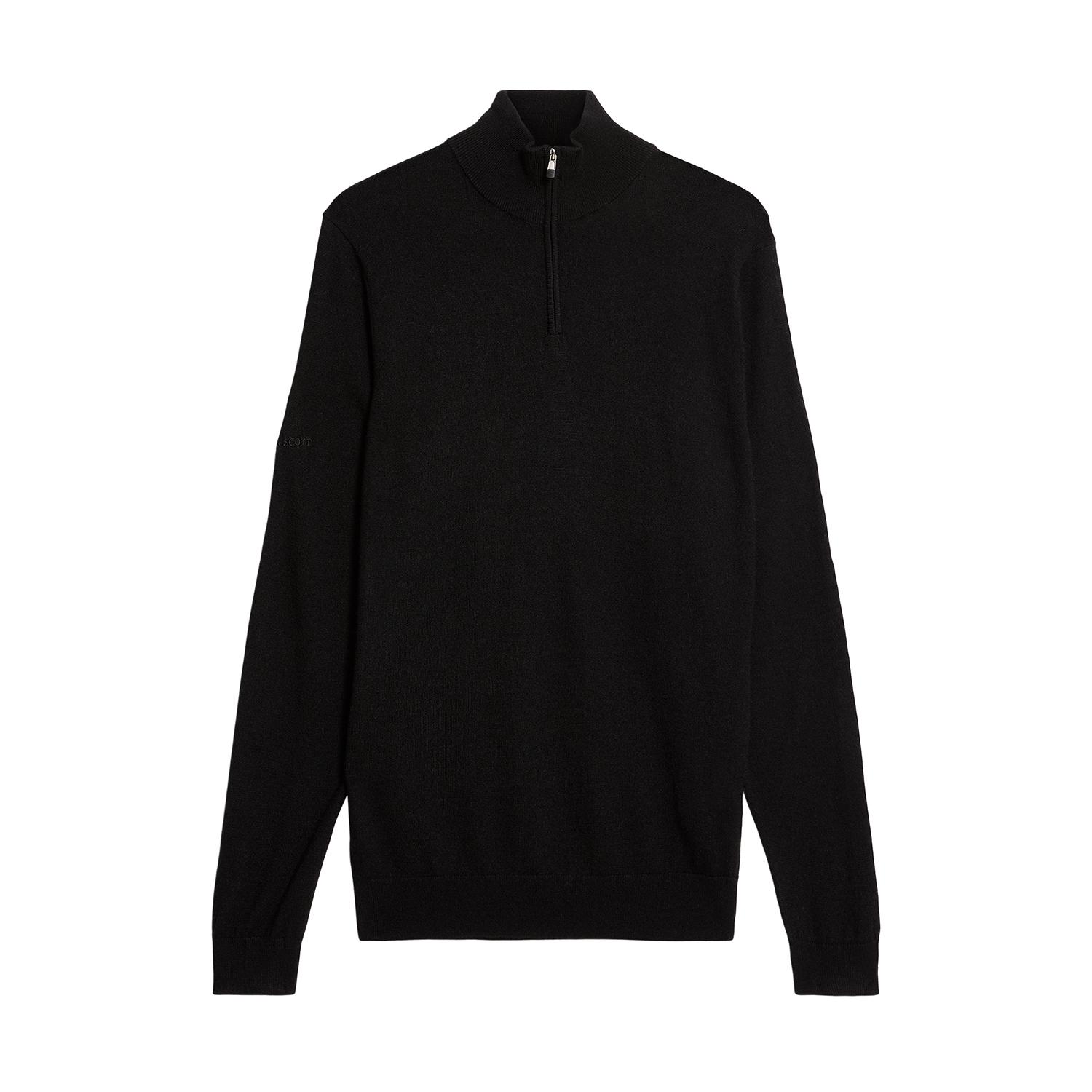 Pull 1/4 zip in maglia di merinos ricamato