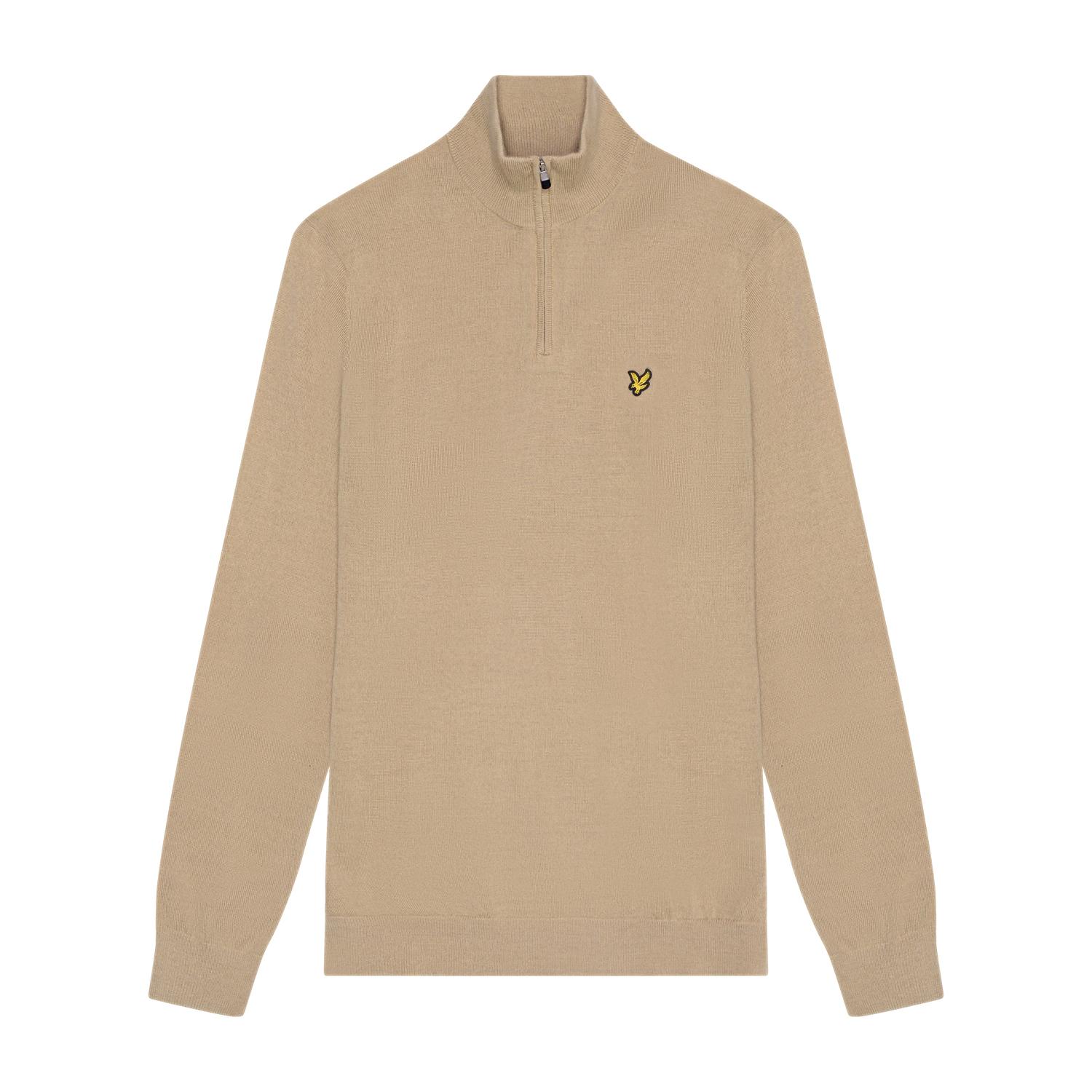 Maglione in cotone merinos con zip