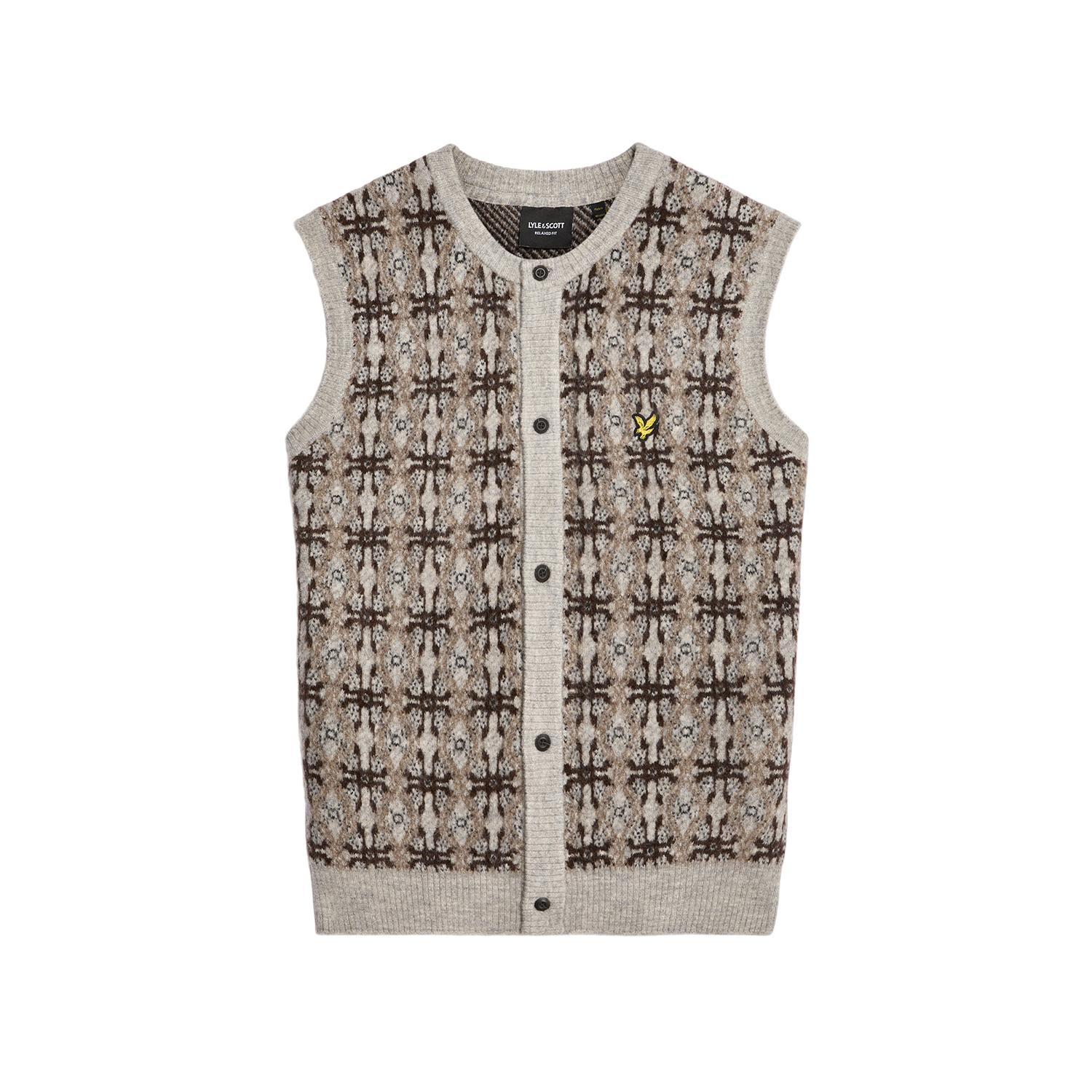 5063560985724 - Ärmellose Fleece-Cardigan Intarsia