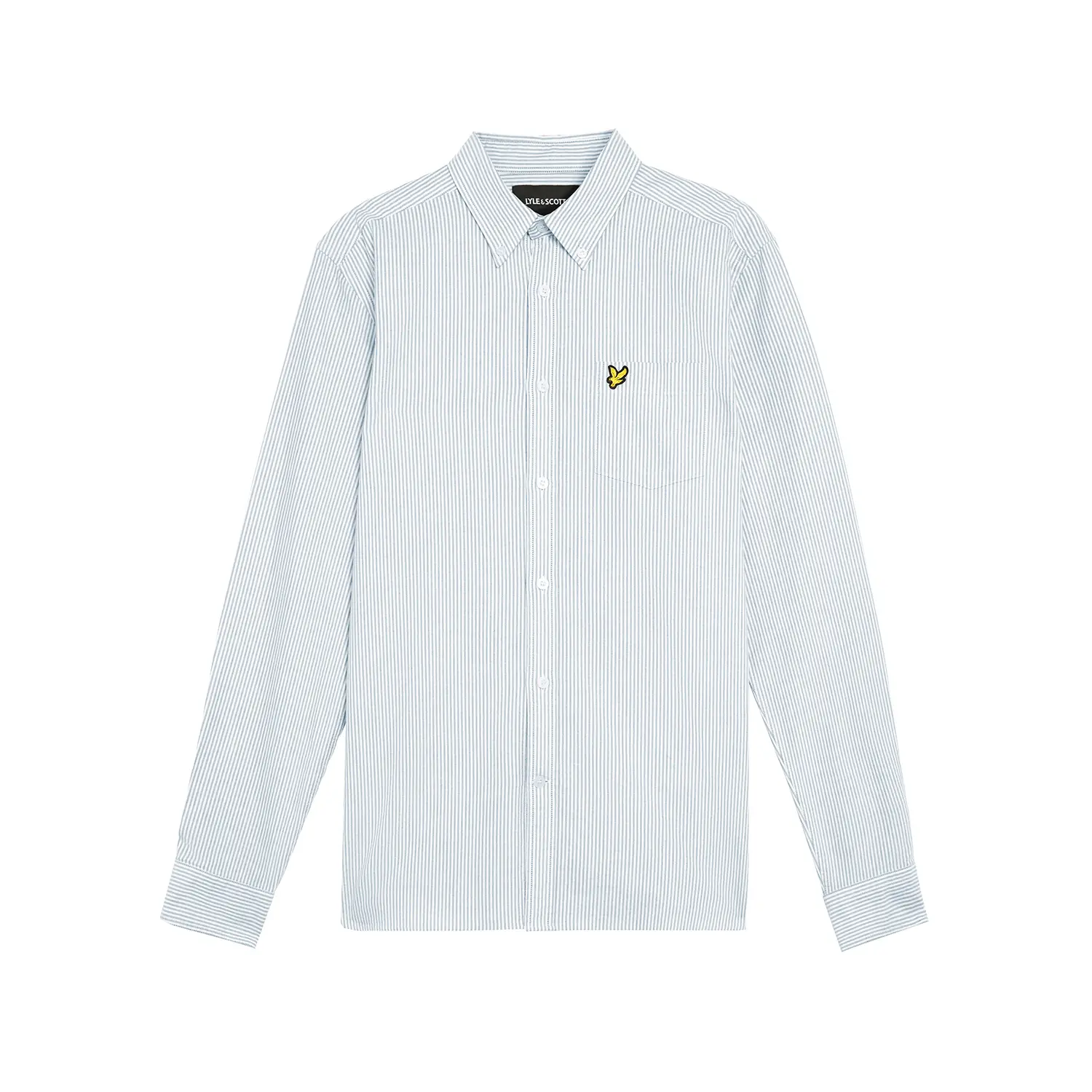 Lyle & Scott Bleu Striped Long-Sleeve Shirt Oxford