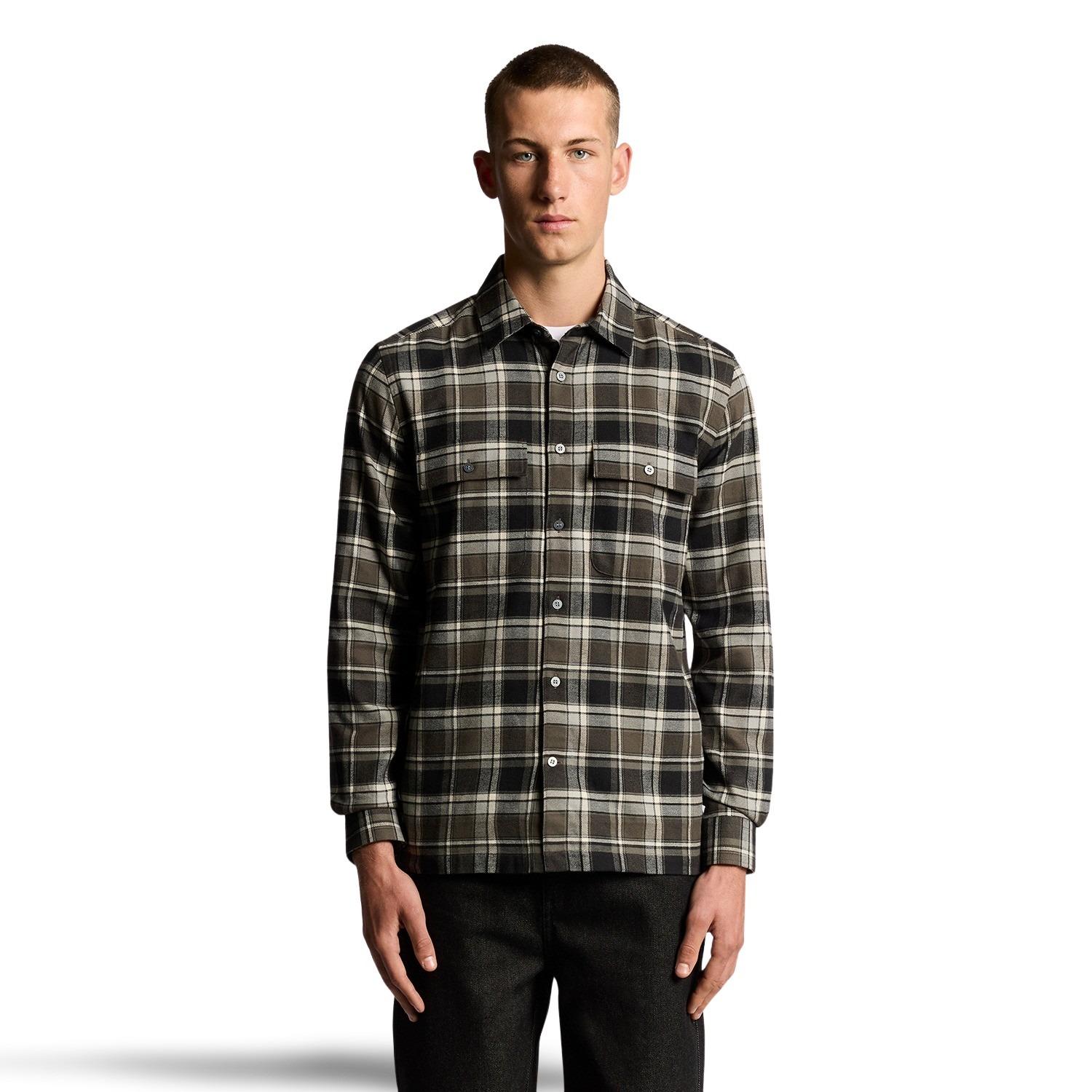 Camicia a quadri con maniche lunghe in cotone