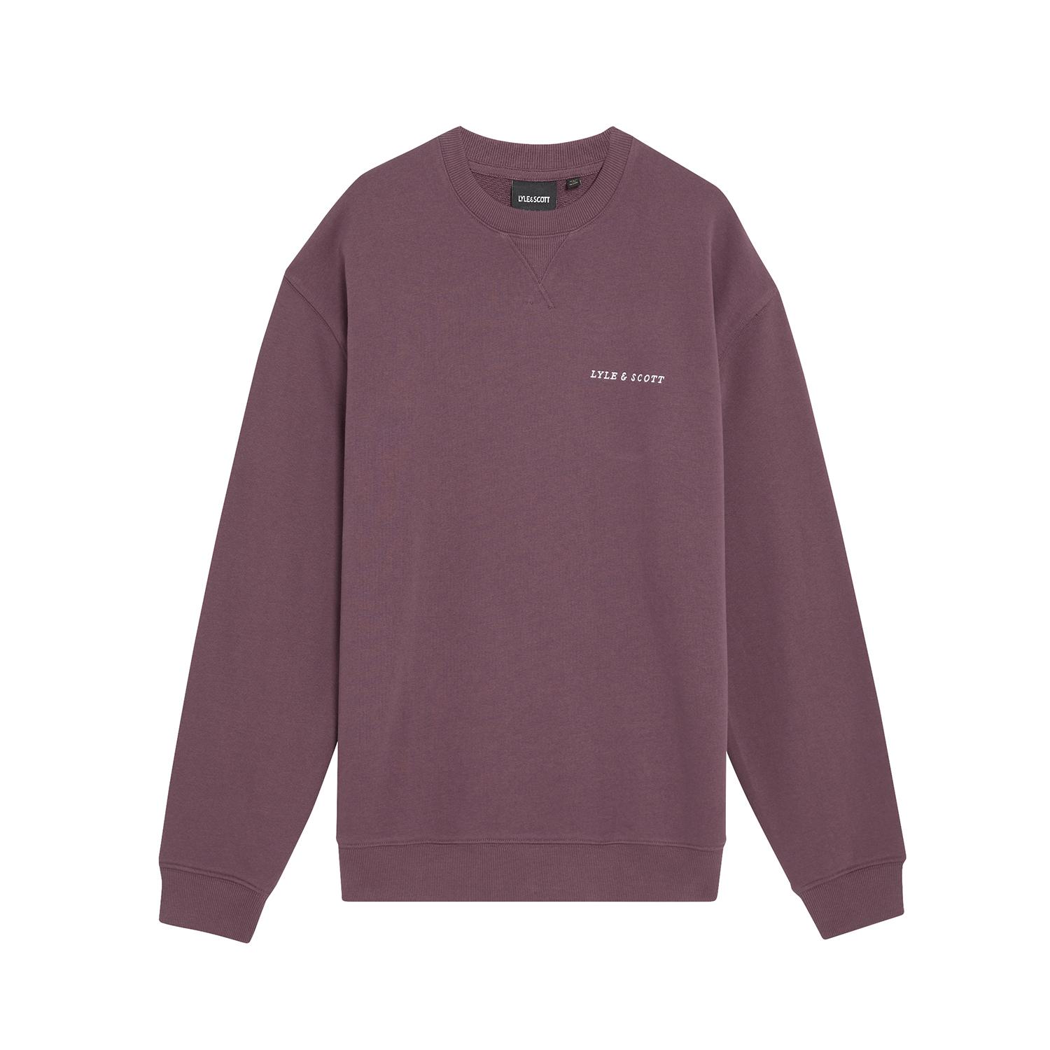 Felpa girocollo con stampa a scritta spazzolata