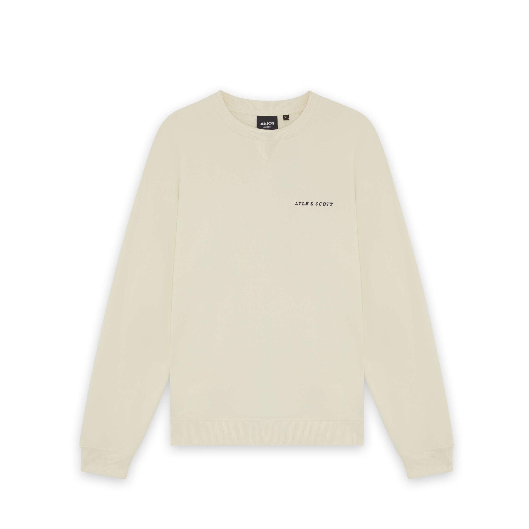 Felpa girocollo con stampa a scritta spazzolata