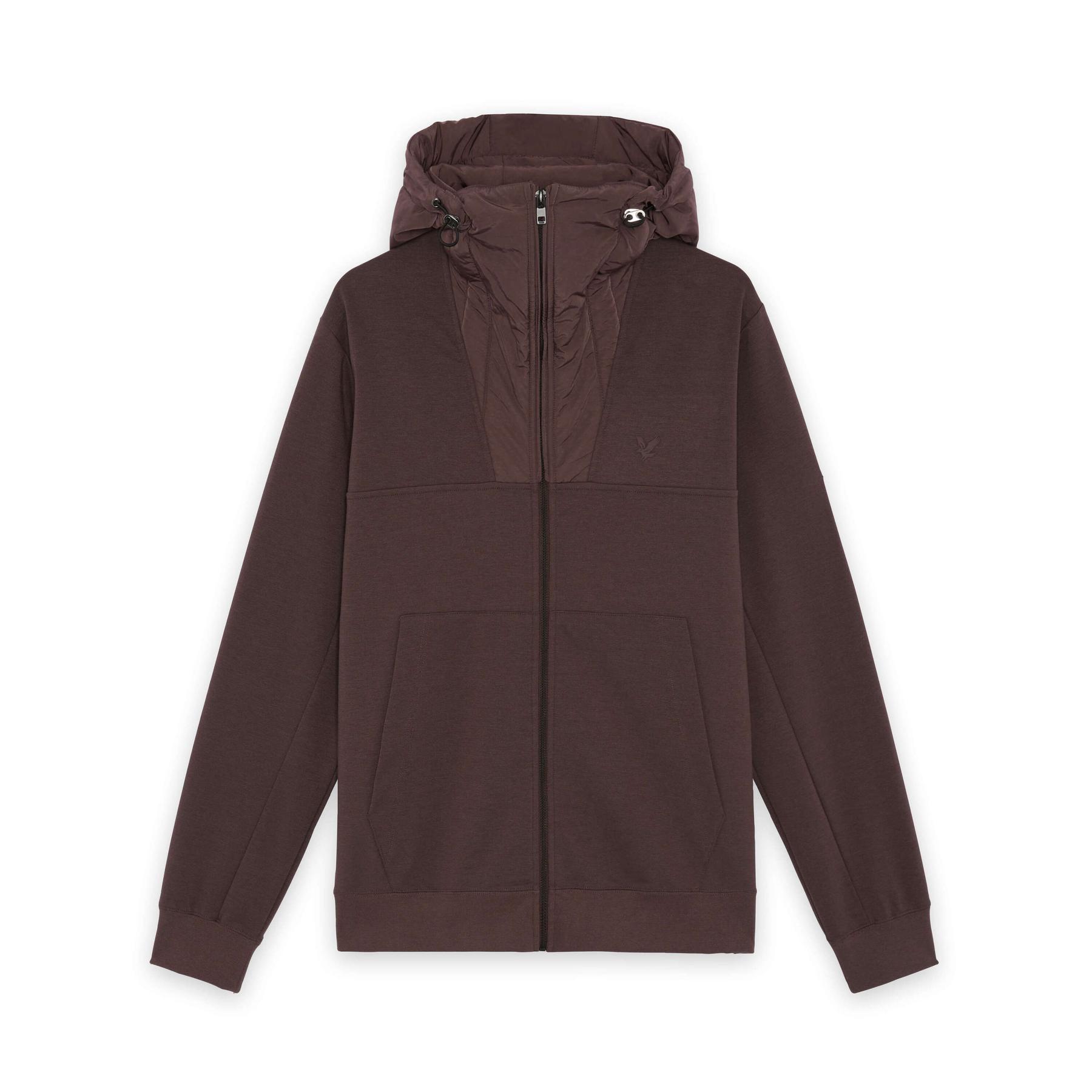 Felpa con cappuccio ibrida full zip