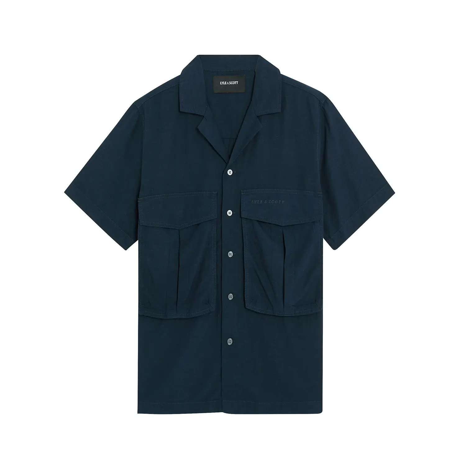Camicia con colletto a revers in cotone