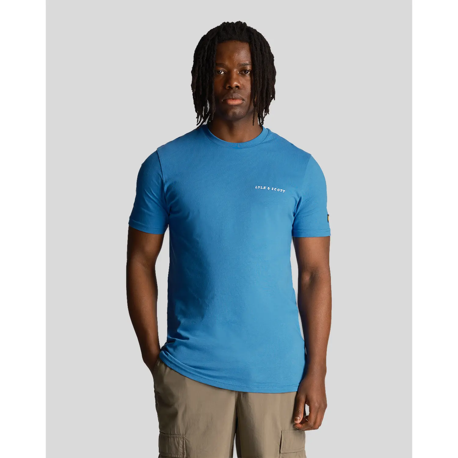 T-shirt homme LYLE & SCOTT 2XL pull col rond motif extensible bleu