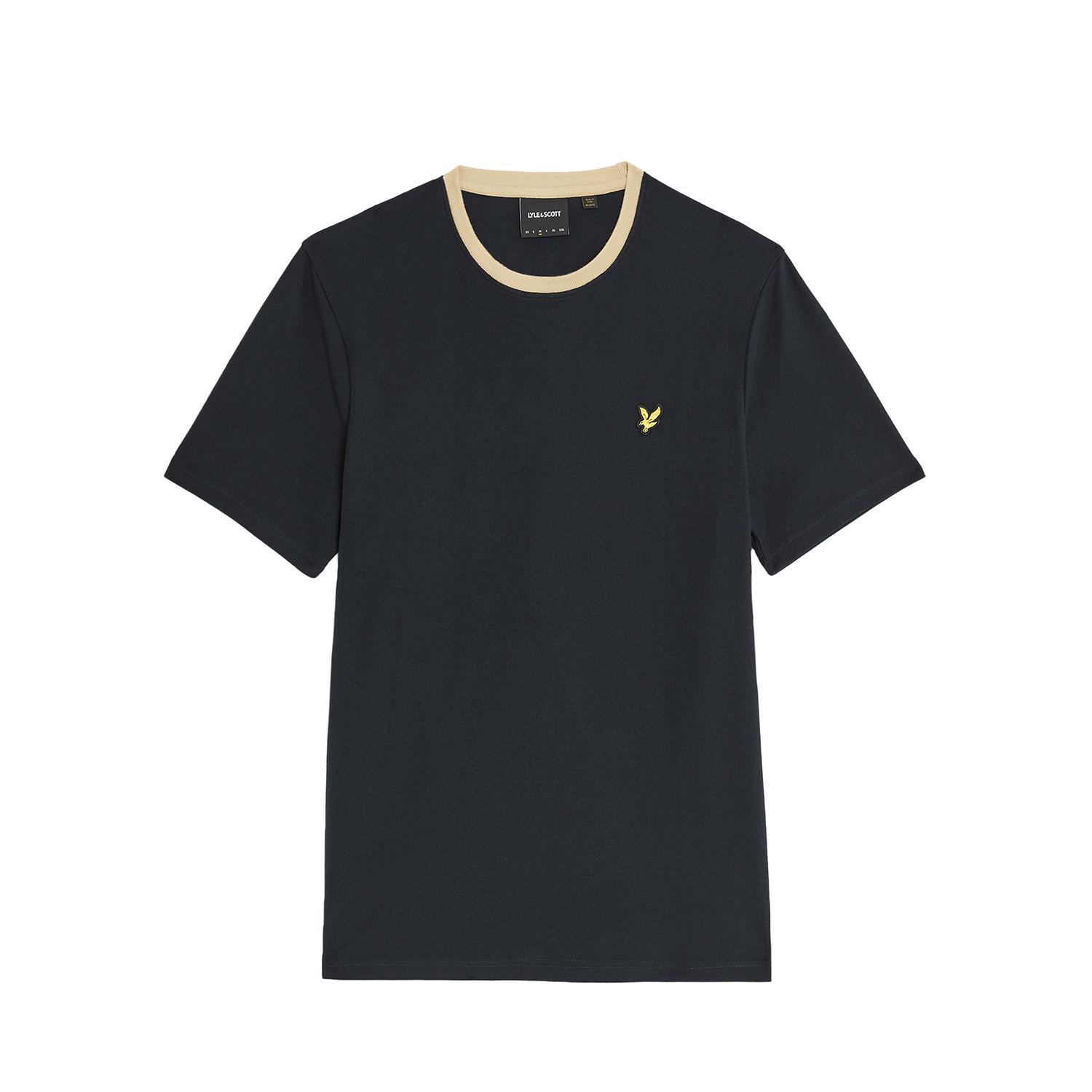 T-shirt con collo a contrasto